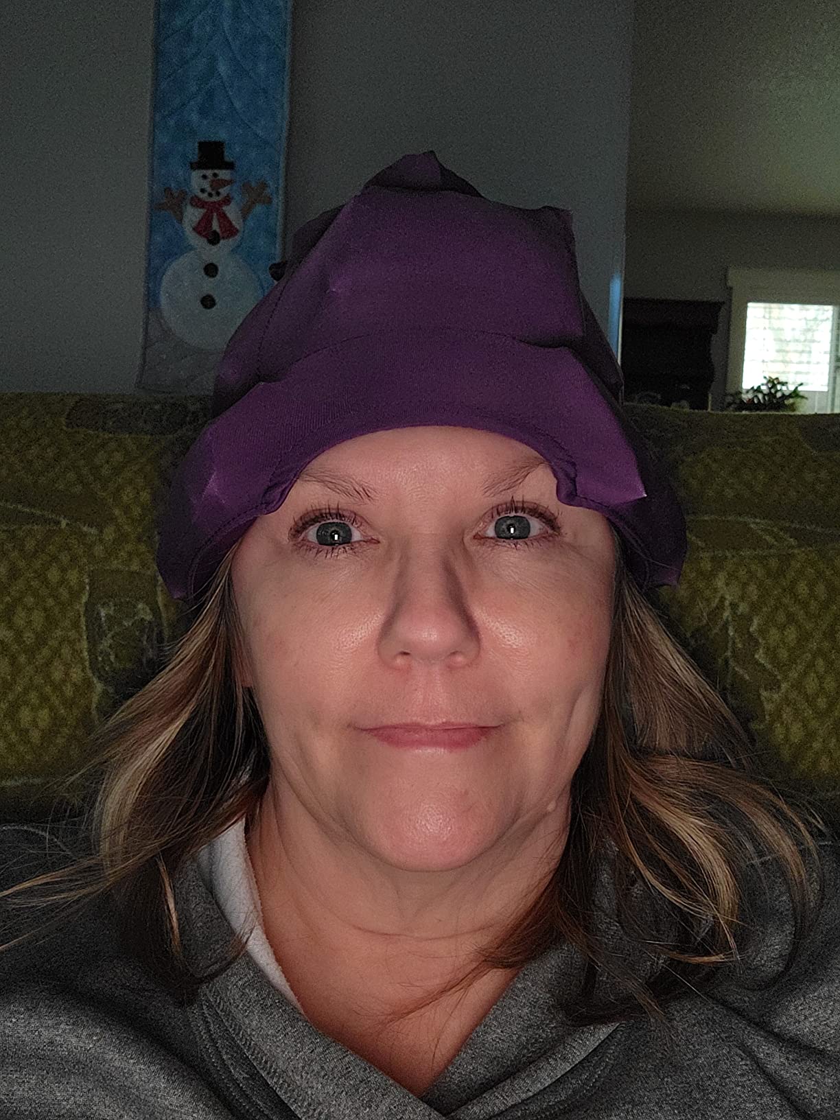 Magic Gel Migraine Ice Head Wrap - Real Migraine & Headache Relief | The Original Headache Cap | Cold, Comfortable, Dark & Cool; Endorsed by Physicians, Loved by Thousands - Purple customer photo 2