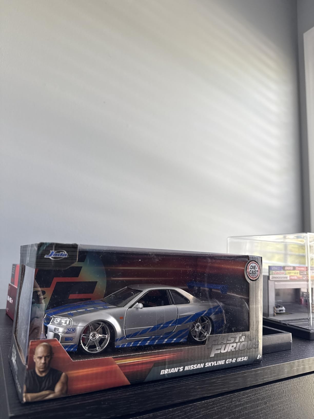 Jada Toys Fast & Furious Brian's 2002 Nissan Skyline R34 Die-cast Car, 1:24 Scale, Silver & Blue customer photo 1