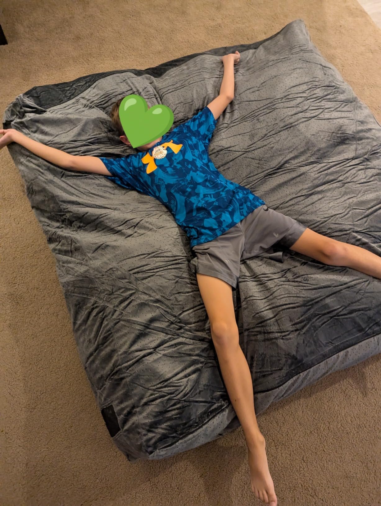 Milliard Crash Pad Sensory Pad with Foam for Kids and Adults with Washable Cover (5 feet x 5 feet) (Blue) customer photo 2