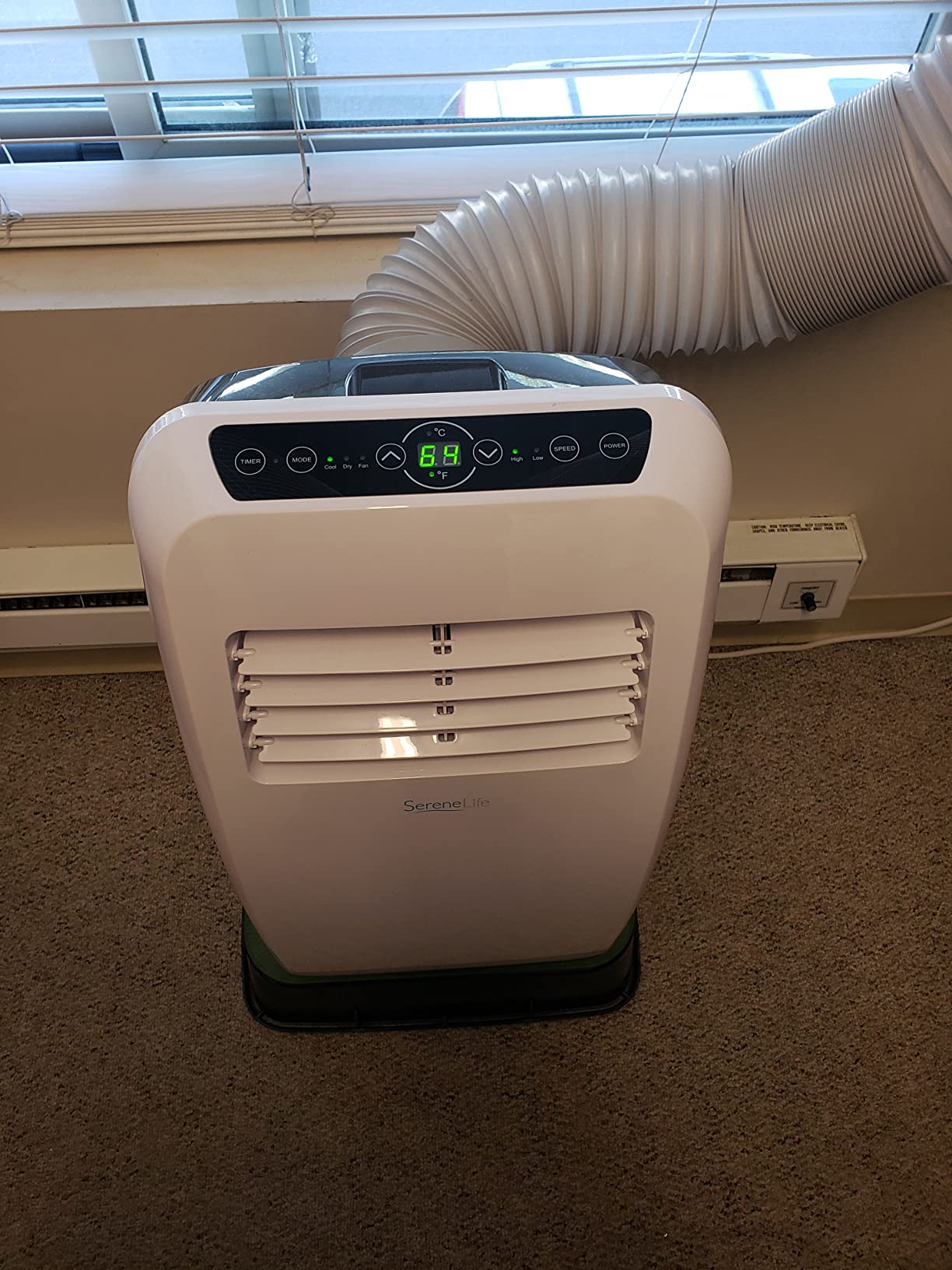 SereneLife Portable Air Conditioner, With Dual Motor, Dehumidifier & Fan | 8,000 BTU AC With Temperature Ranges 64°F-90°F | Fast Powerful Cooling | 3 Fan Speeds, Remote Control, & Window Exhaust Kit customer photo 1