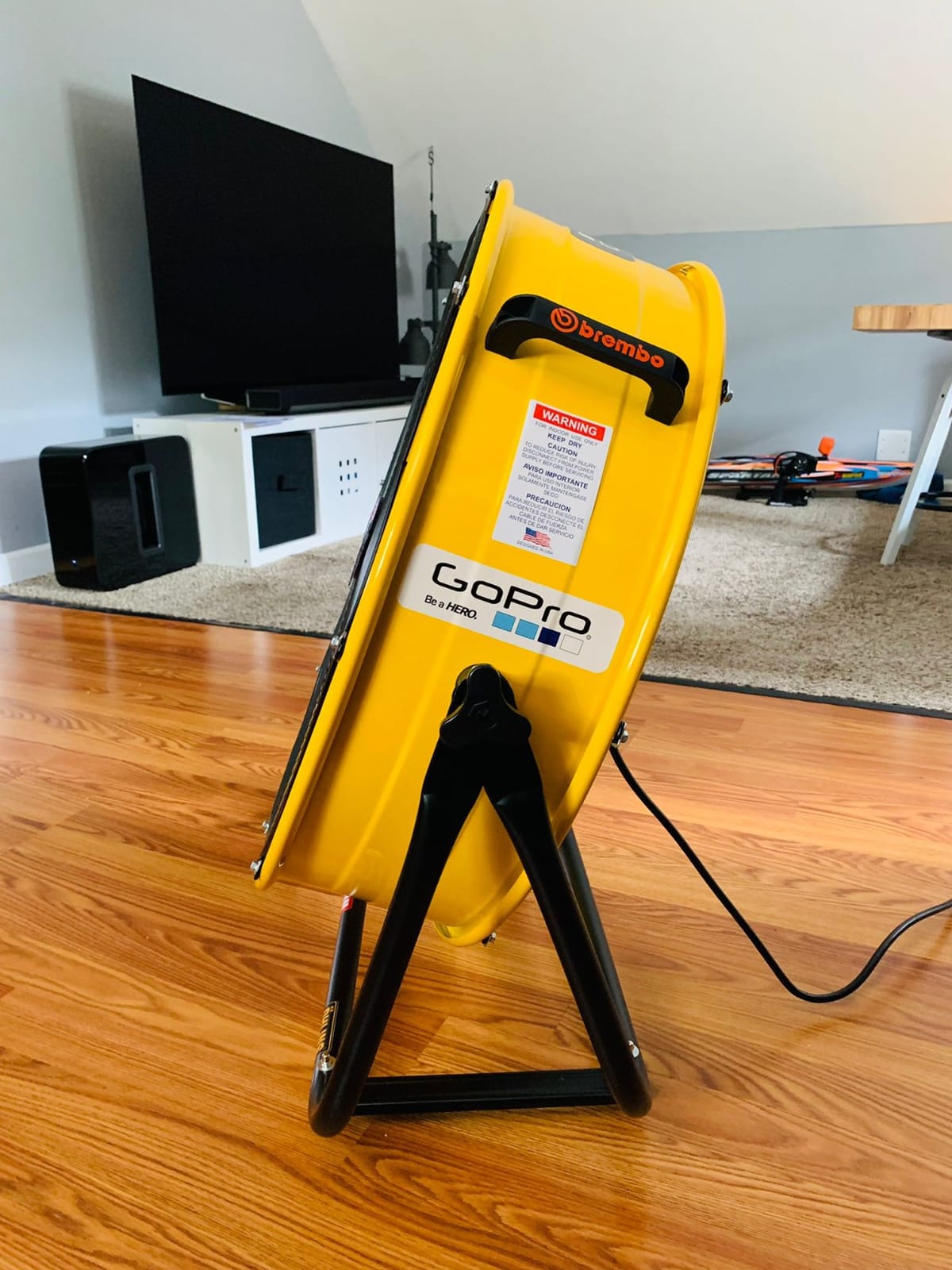 Tornado - 24 Inch High Velocity Heavy Duty Tilt Metal Drum Fan Yellow Commercial, Industrial Use 3 Speed 7700 CFM 1/3 HP 8 FT Cord ETL Safety Listed (YELLOW) customer photo 2