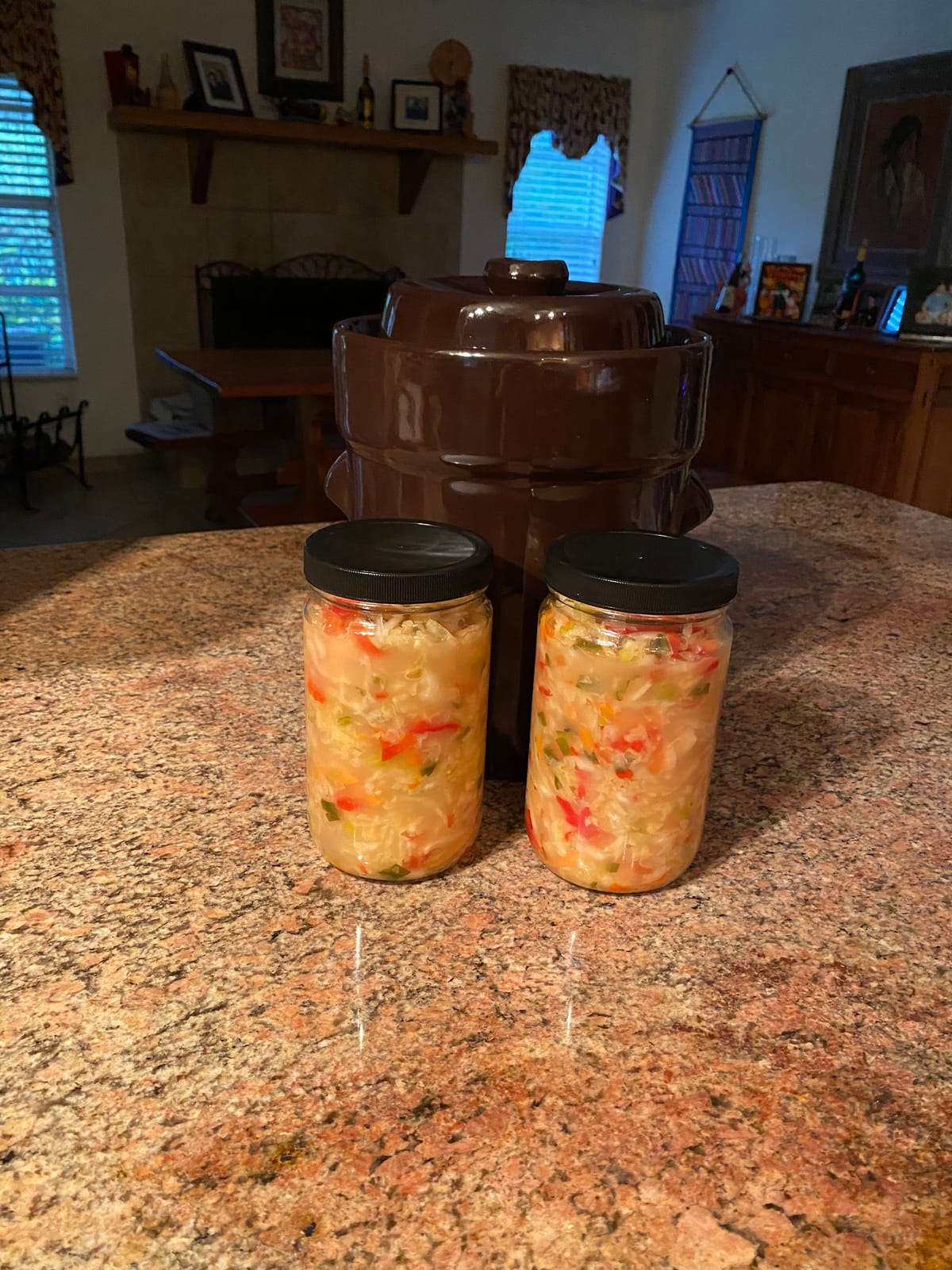 SEEUTEK Fermentation Crock Jar 1.3 Gallon for Sauerkraut Pickling Kimchi | 5 Liter, Stoneware Pot, Fermenting, Pickles, Vegetables, Kombucha, Glazed Fermenter with Stone Weights,Lid, Weights & Pounder customer photo 2