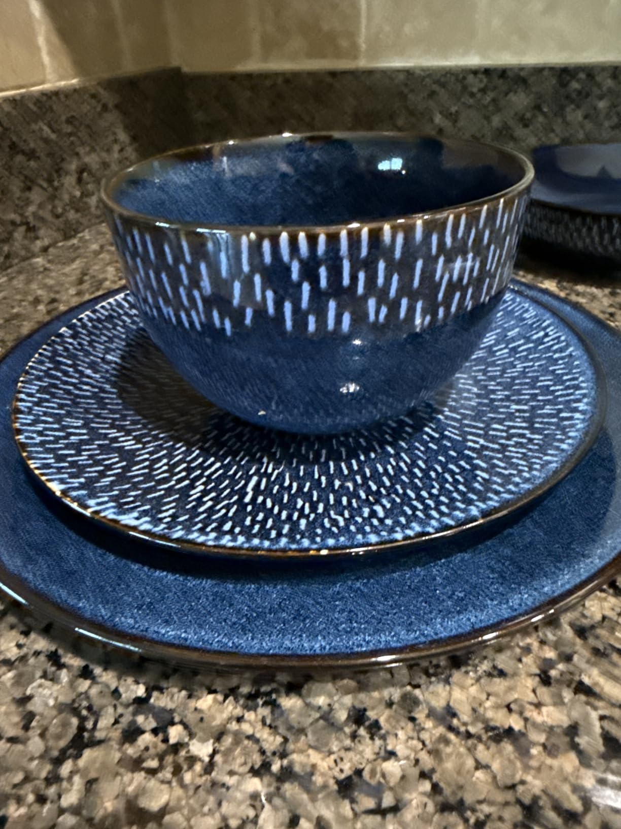 Gibson Elite Embossed Bone China 16-Piece Double Bowl Dinnerware Set, Service for 4 - White Elegant Plates and Bowls customer photo 1