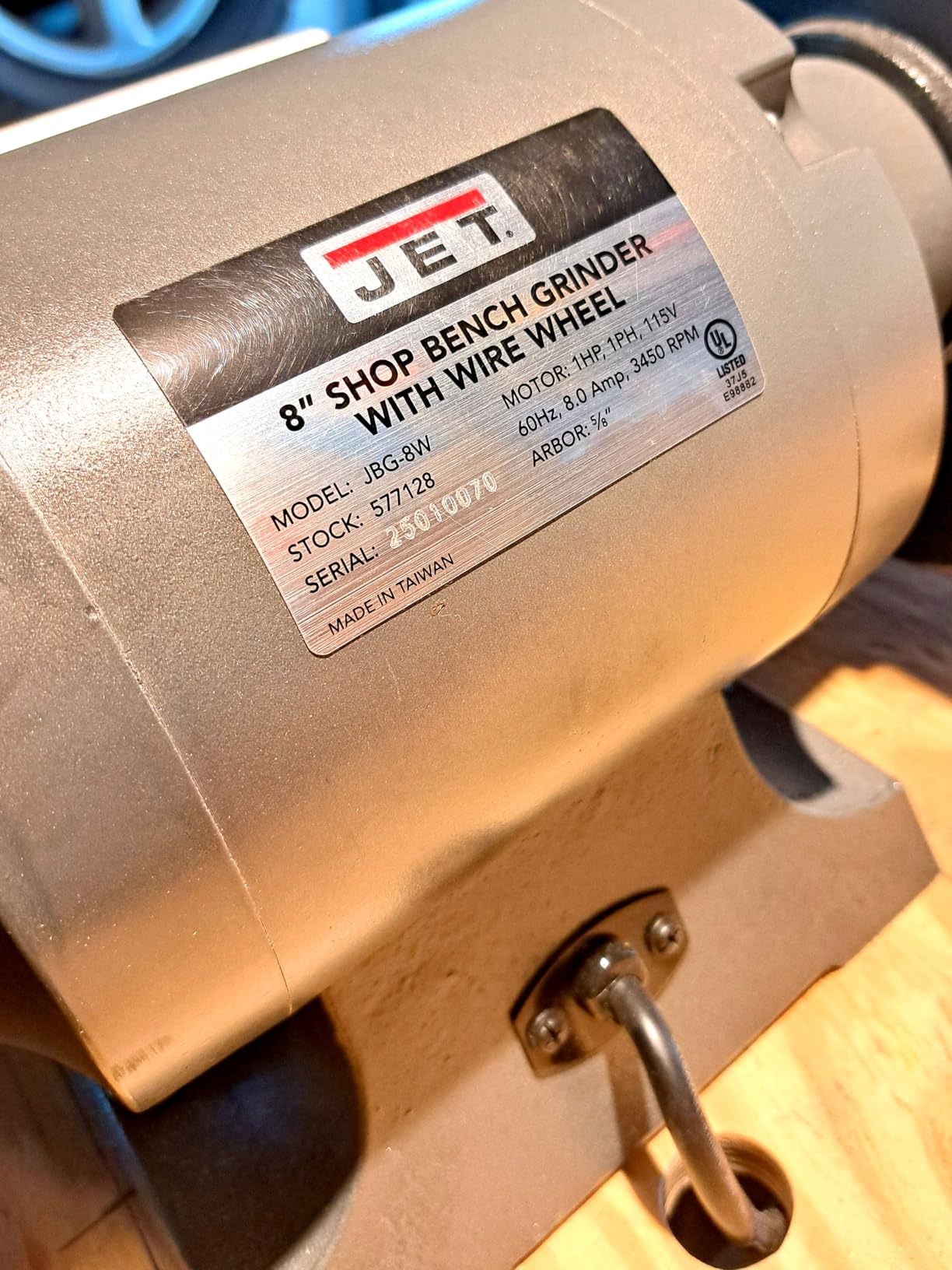 JET 8-Inch Bench Grinder with Wire Wheel, 3450 RPM, 1 HP, 115V 1Ph (JBG-8W) customer photo 2