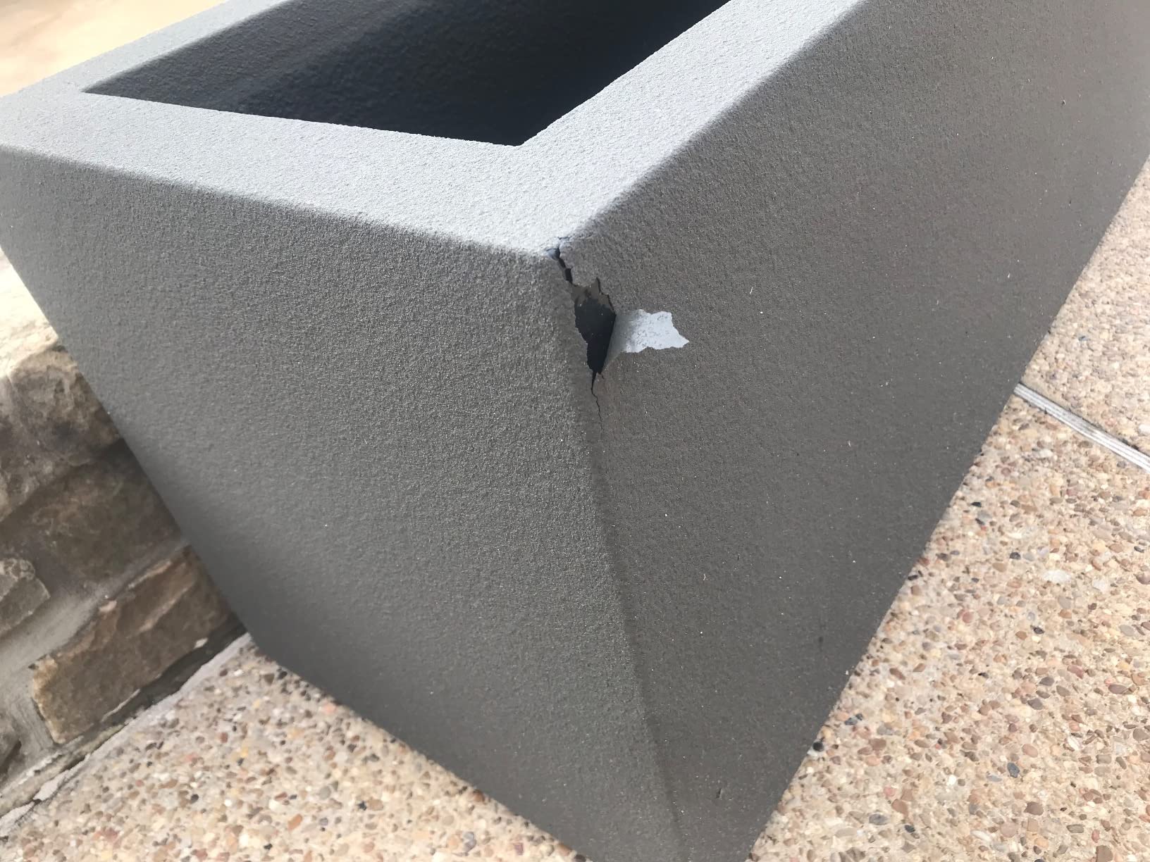 PolyStone Milan Modern Outdoor/Indoor Rectangular Trough Planter - 46