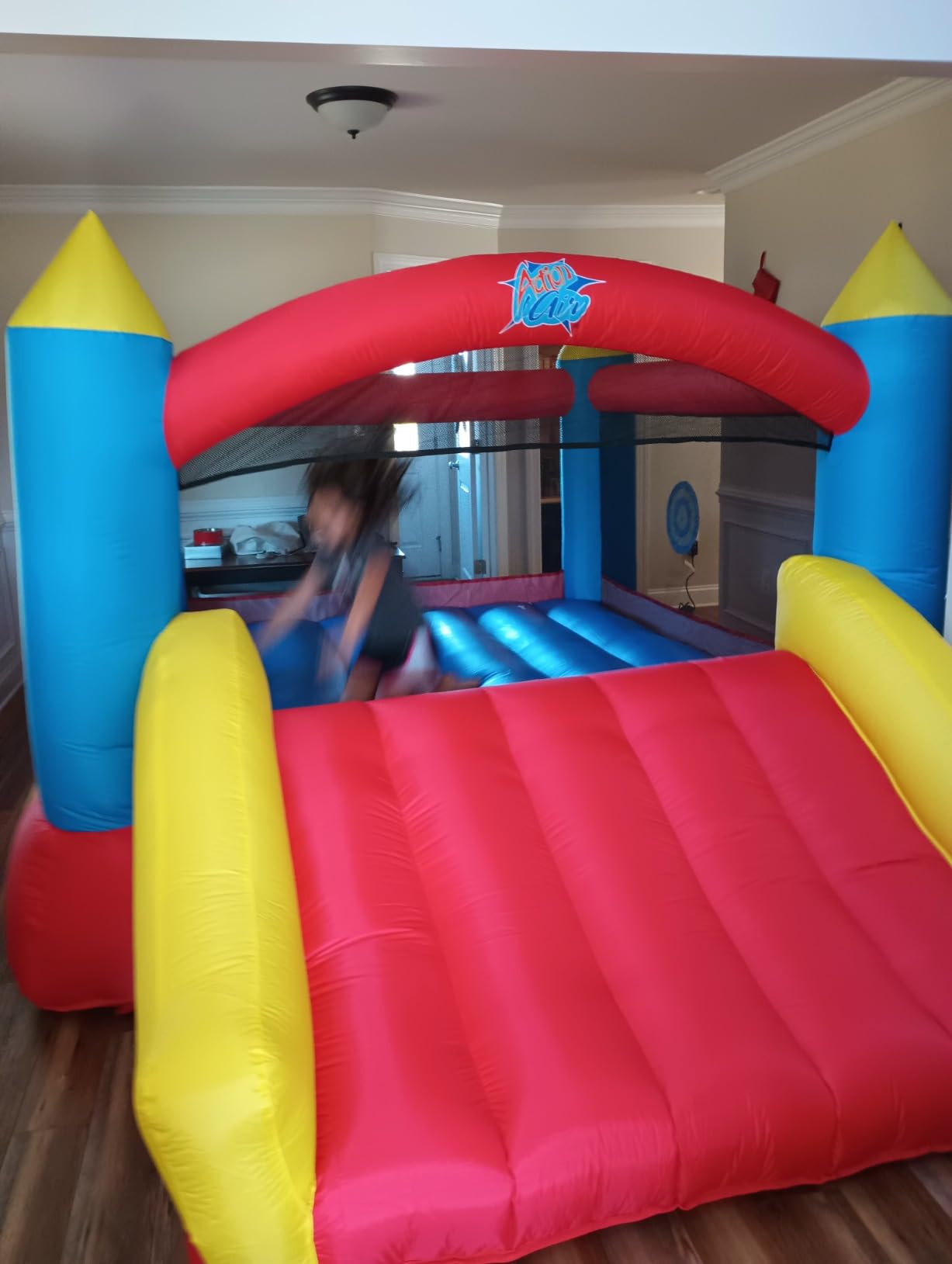 ACTION AIR [Updated Version] Bounce House, Inflatable Bouncer with Air Blower, Jumping Castle with Slide, Family Backyard Bouncy Castle, Durable Sewn with Extra Thick Material, Idea for Kids (C-9745) customer photo 1