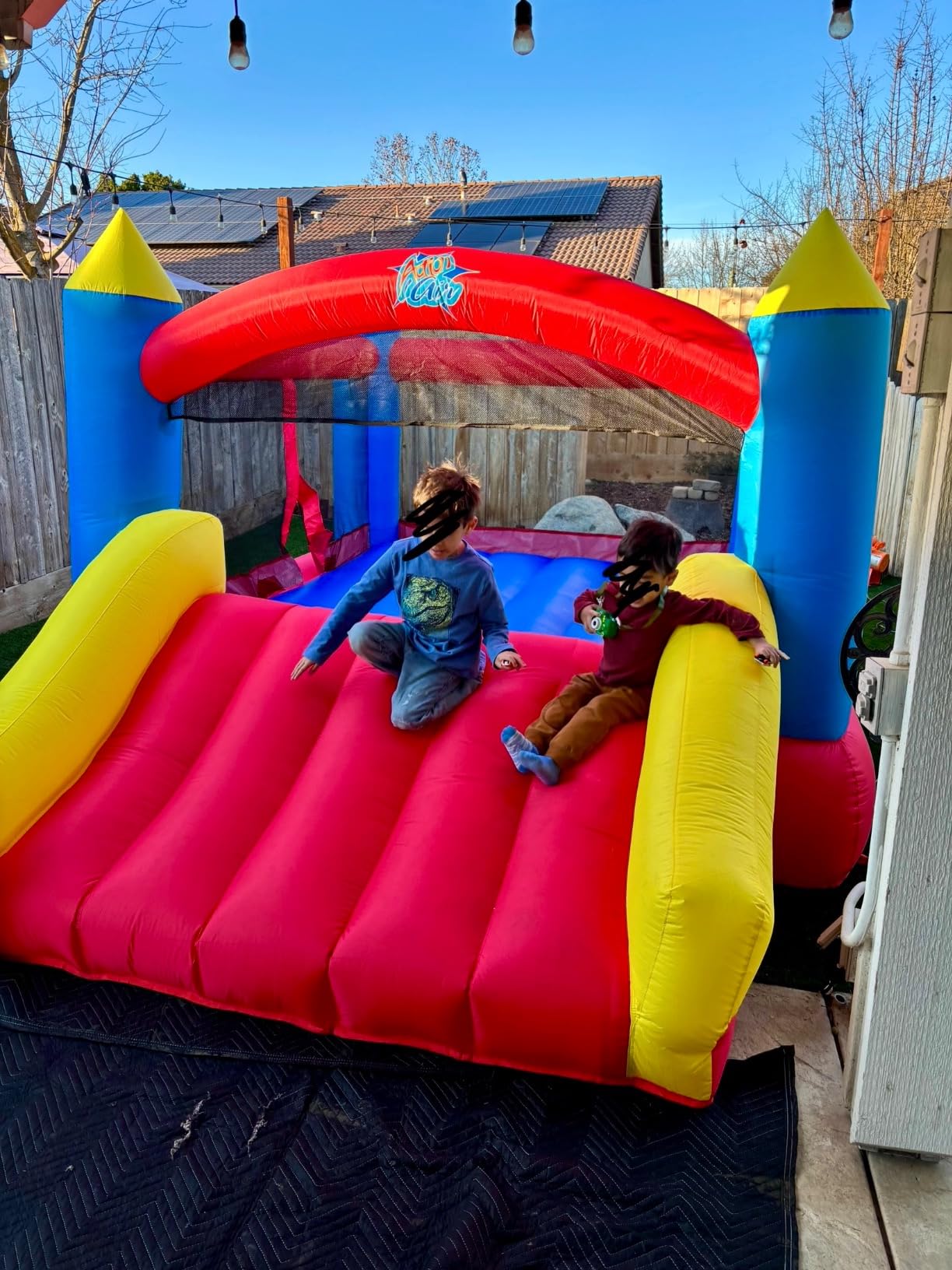 ACTION AIR [Updated Version] Bounce House, Inflatable Bouncer with Air Blower, Jumping Castle with Slide, Family Backyard Bouncy Castle, Durable Sewn with Extra Thick Material, Idea for Kids (C-9745) customer photo 2