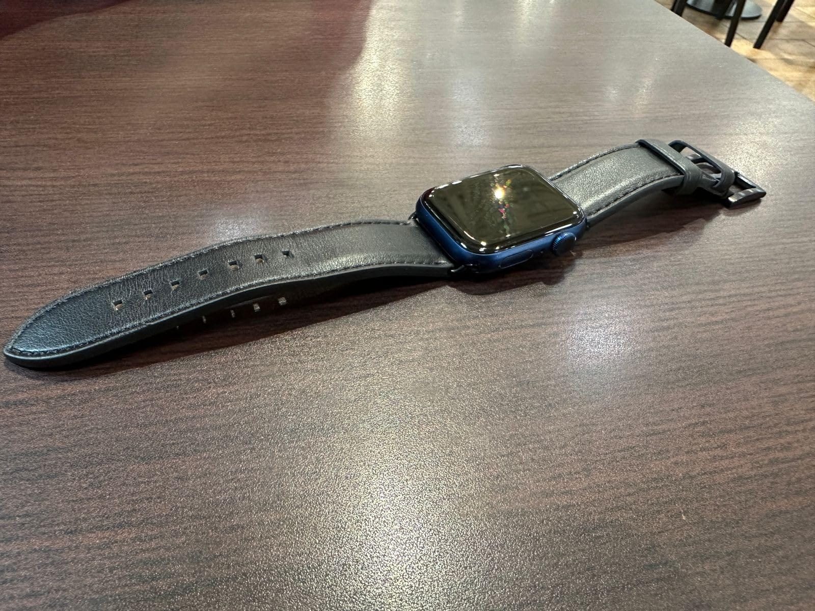 Leather Band Compatible with Apple Watch 49mm, 46mm, 44mm, 45mm, 42mm, Italian Leather Strap for Women and Men, Replacement Bands for Ultra 2, Ultra, Series 10, 9, 8, 7, 6, SE, 5, 4. customer photo 2