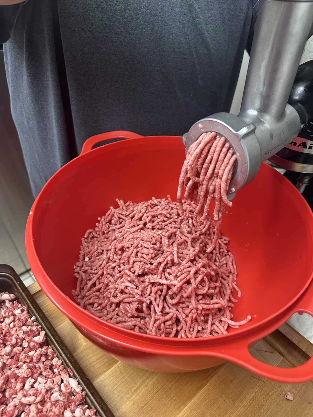 KitchenAid KSMMGA Food Grinder Attachment for All KitchenAid Stand Mixers | Includes Food Tray-Pusher-Grinding Plates-Sausage Stuffer tubes and plate, Compatible with all KitchenAid Stand Mixers customer photo 1