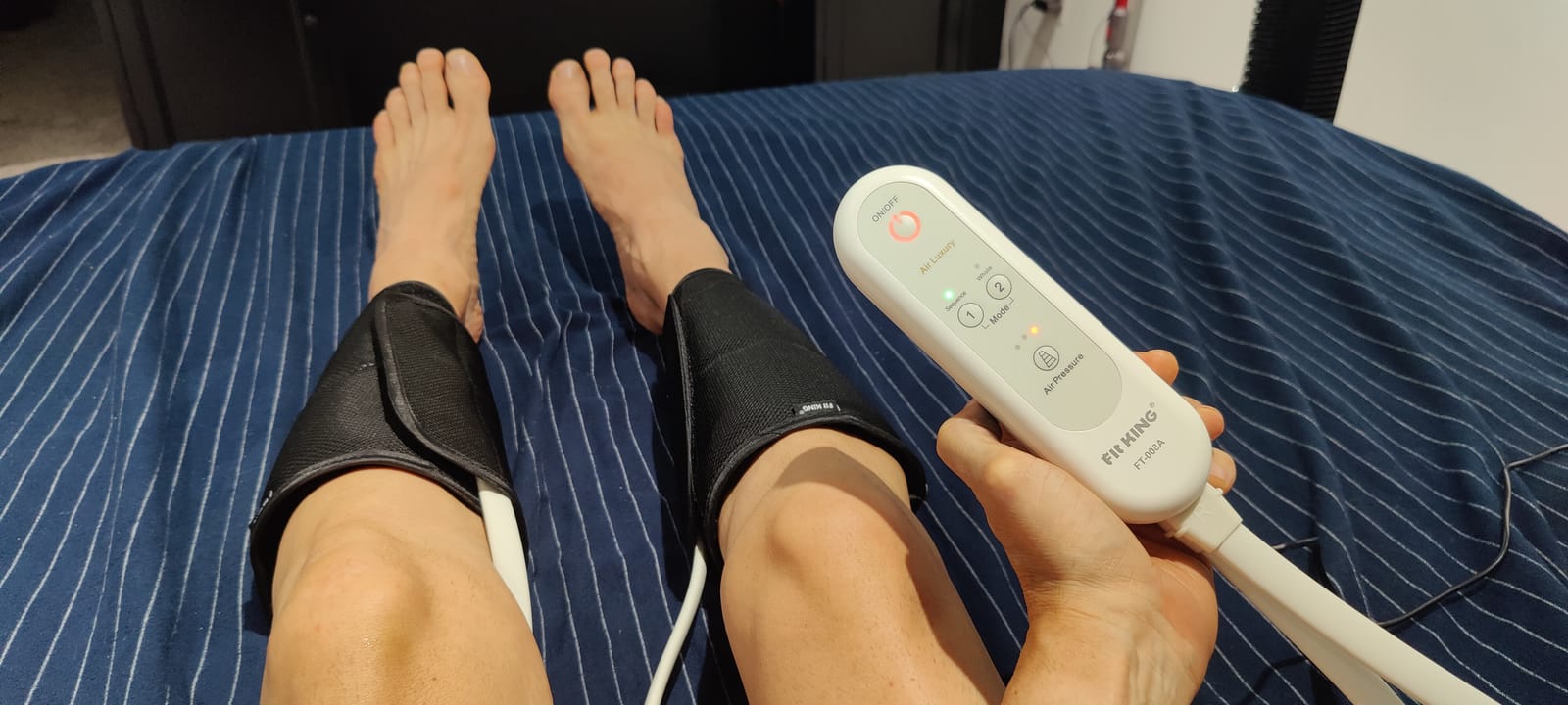 FIT KING Air Compression Leg Massager, Sequential Compression Device with 2 Modes & 3 Intensities, Calf Massager with Adjustable Fabric, FSA-HSA customer photo 1