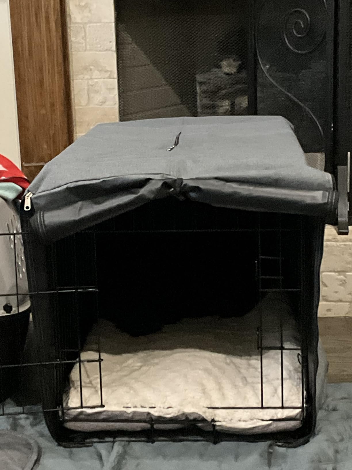 HiCaptain 30-Inch Dog Crate Cover with Mesh, Waterproof Kennel Cover, Beige customer photo 1