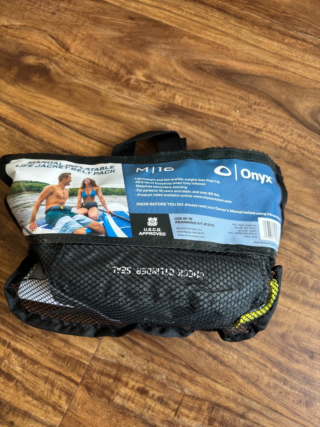 Onyx M-16 Manual Inflatable Belt Pack, U.S. Coast Guard Approved, Low Profile, Compact Design, Approved for Users 16 Years and Older; and Over 80 pounds customer photo 1