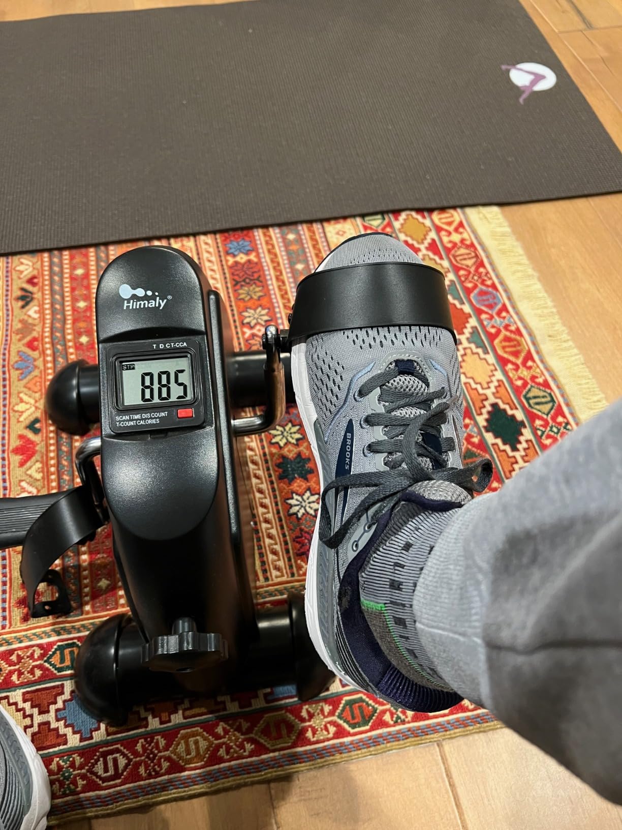 Mini Exercise Bike, himaly Under Desk Bike Pedal Exerciser Portable Foot Cycle Arm & Leg Peddler Machine with LCD Screen Displays customer photo 1