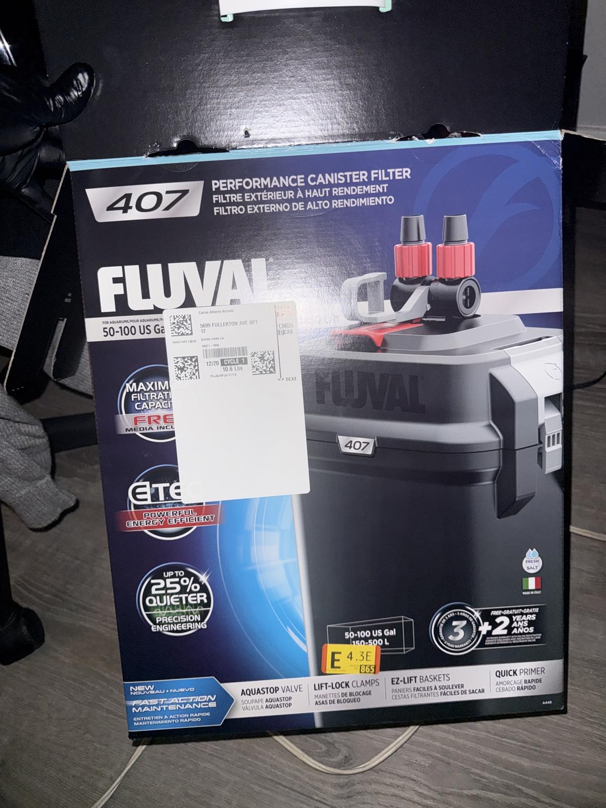 Fluval 307 Performance Canister Filter for Aquariums up to 70 Gallons customer photo 2