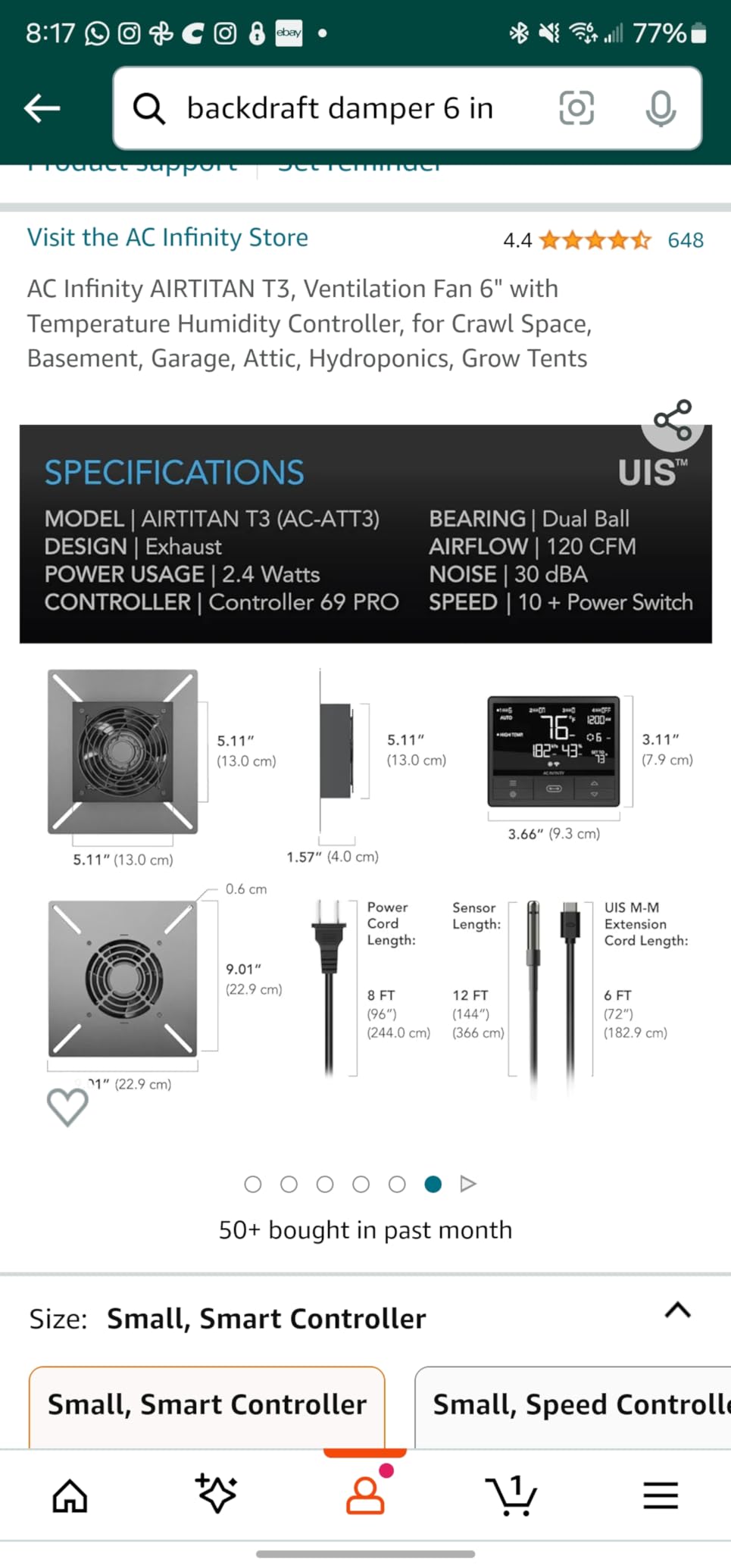 AC Infinity AIRTITAN T3 Ventilation Exhaust Fan 6