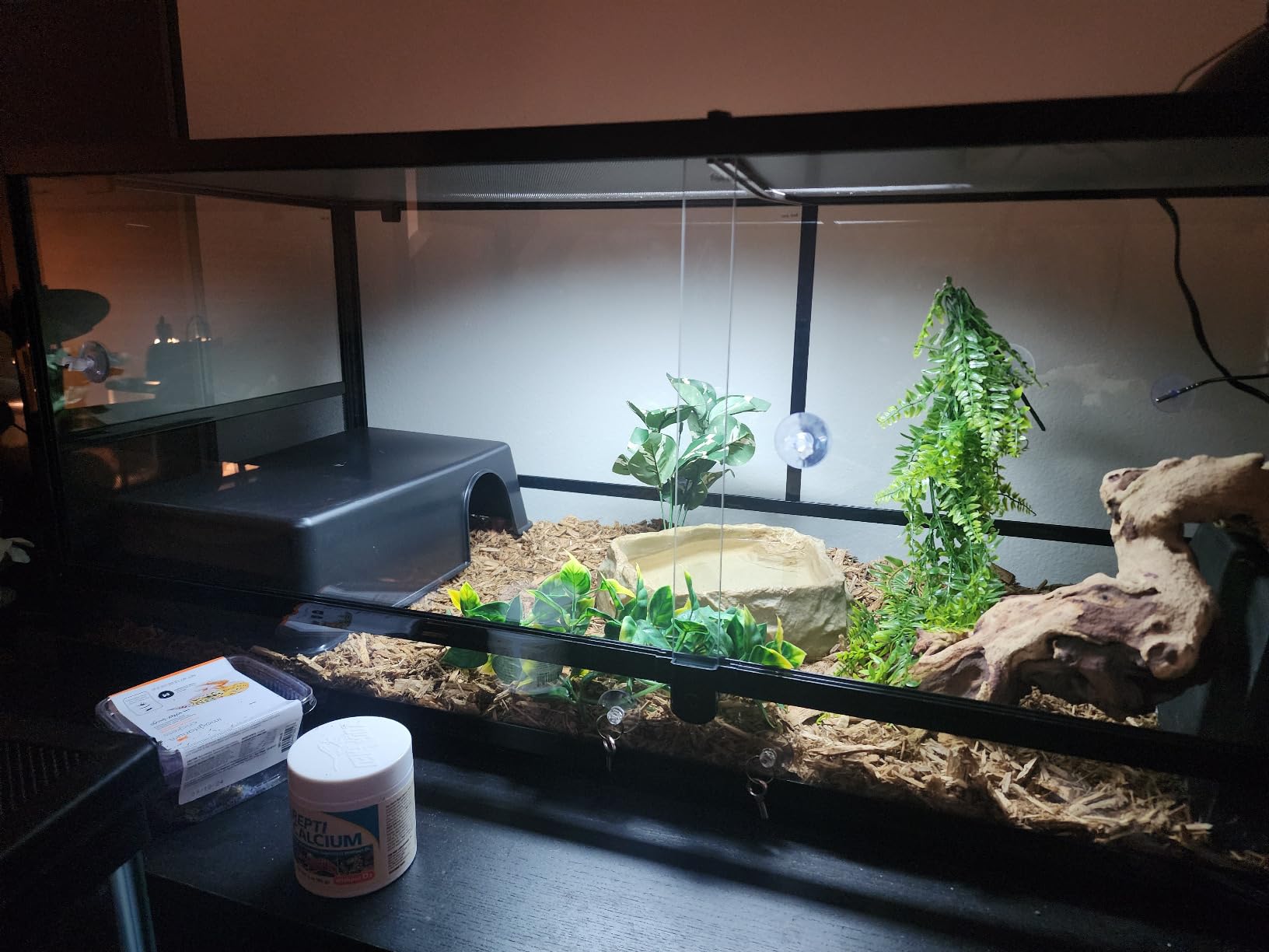 REPTI ZOO 67Gallon Reptile Large Terrarium Upgrade Glass Front Opening Tank Sliding Door with Screen Ventilation Reptile Terrarium About 48