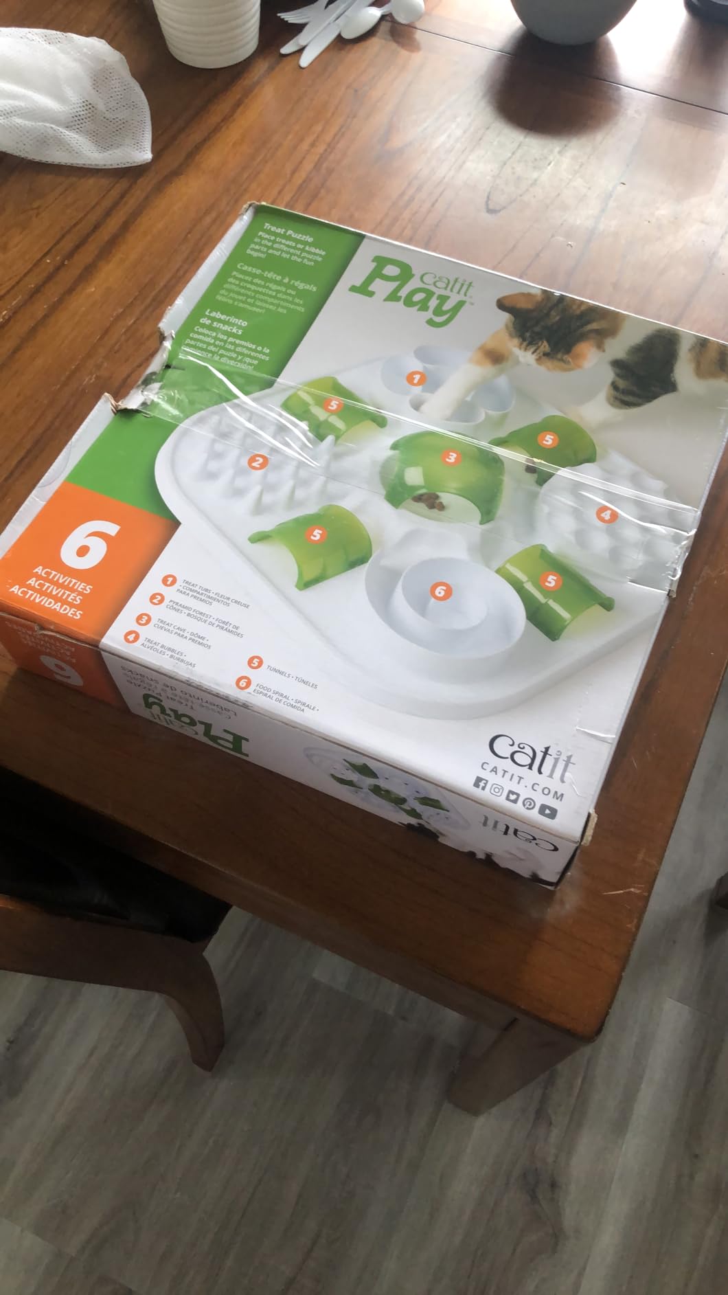 Catit Play Cat Treat Puzzle, Interactive Cat Toy, 43010, White customer photo 1