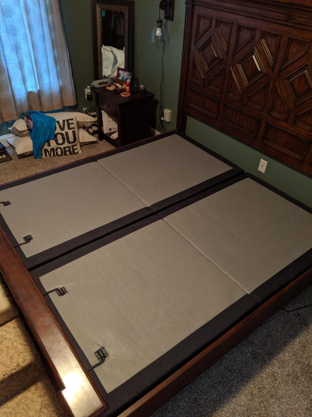 Sven & Son Harmony Adjustable Bed Base, Head and Foot Lift, Massage, Under-Bed Lights, USB, Gel Memory, Zero Gravity Smart Frame - Split King + 14 inch Hybrid Spring Matt (Medium Soft) customer photo 1