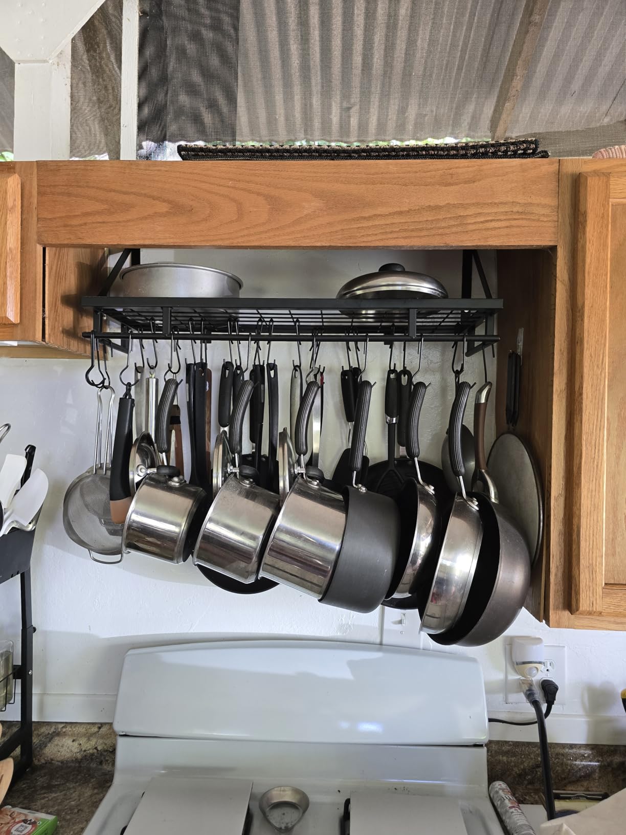 KES 30-Inch Kitchen Pan Pot Rack Wall Mounted, Hanging Storage Organizer | 88 Lbs Capacity, Wall Shelf with 12 Sturdy Hooks, 16-Inch Stud Mount, Matte Black, KUR215S75A-BK customer photo 2