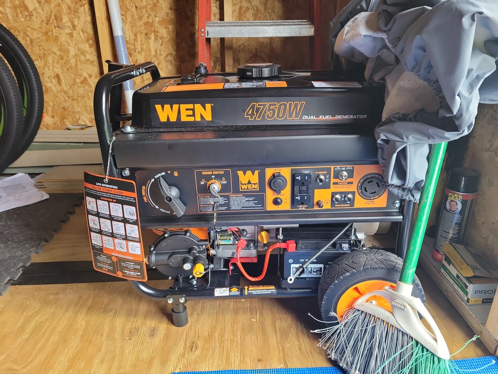 WEN 4,750-Watt 120V/240V Dual Fuel Portable Generator with Wheel Kit and Electric Start (DF475T) customer photo 2