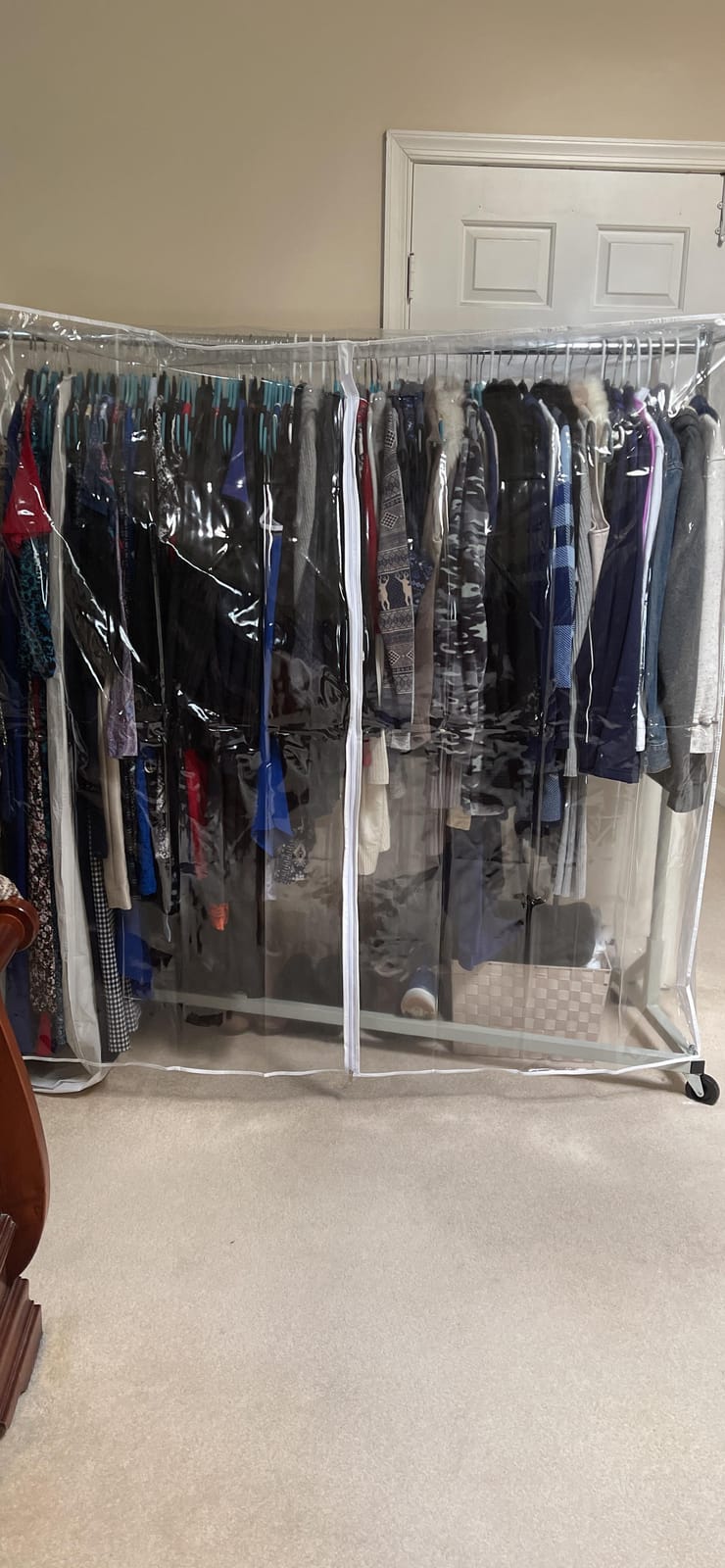 Simple Houseware Industrial Grade Z-Base Garment Rack w/Cover Tube Bracket | 500Lb Load with 62