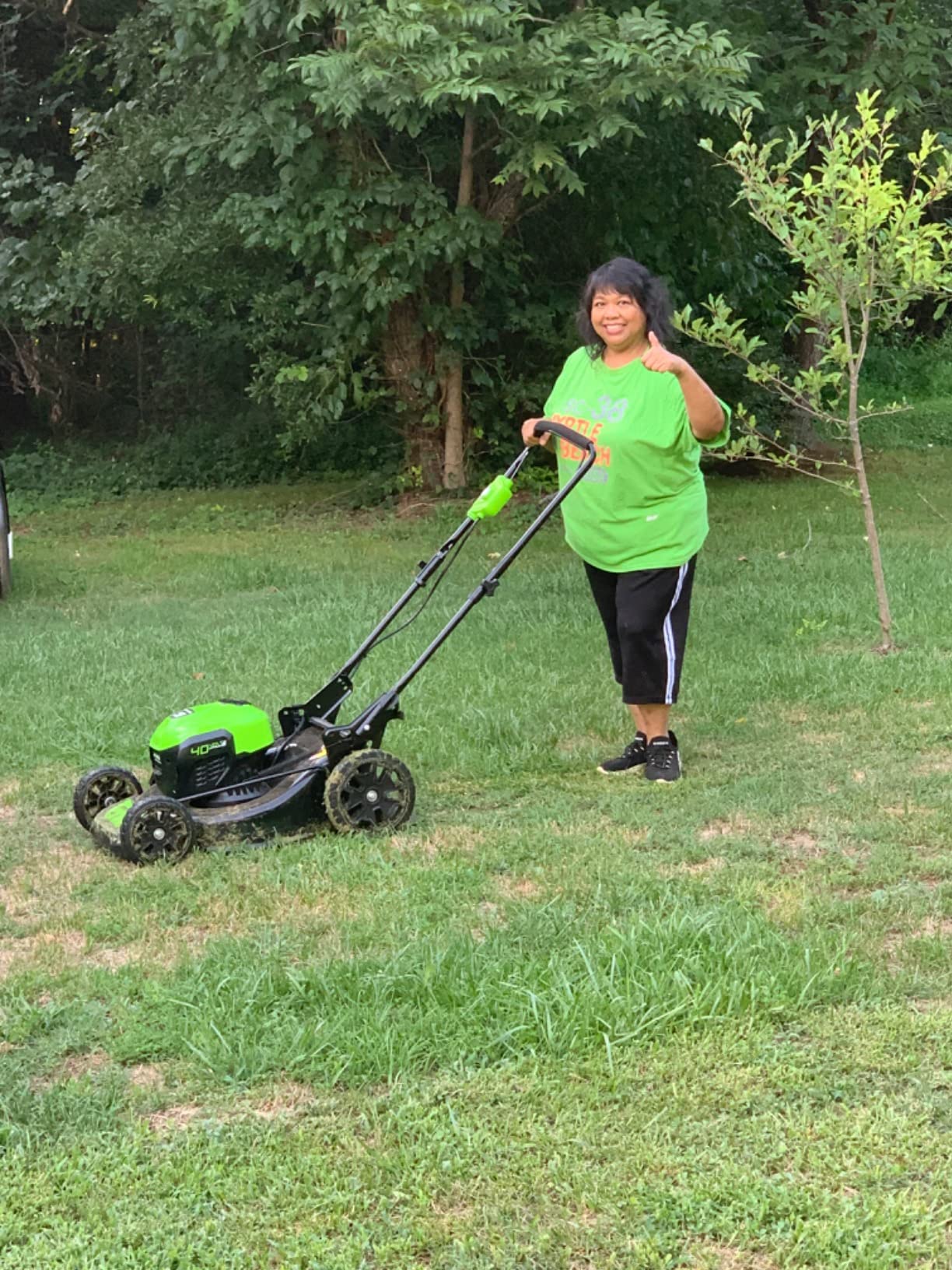 Greenworks 40V 21in Push Lawn Mower, 5.0 Ah Battery and Charger customer photo 2