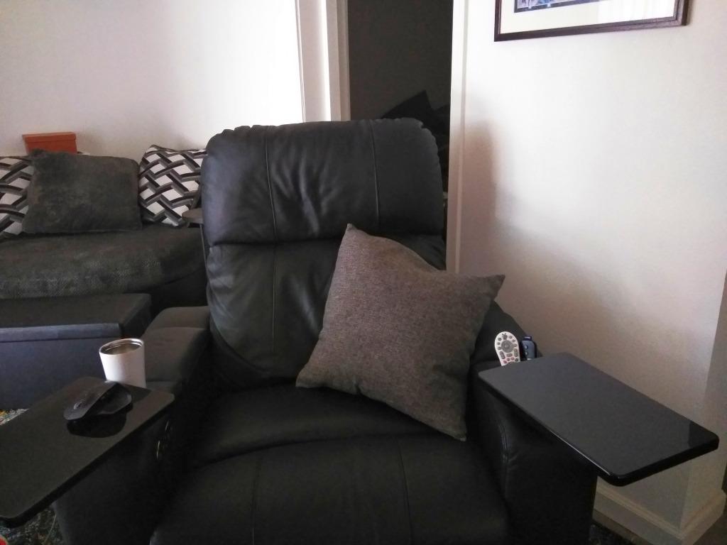 Seatcraft Julius Home Theater Seating Brown Single Recliner | Italian Leather, Big & Tall, Powered Headrest, Power Recline, USB-A charging customer photo 2