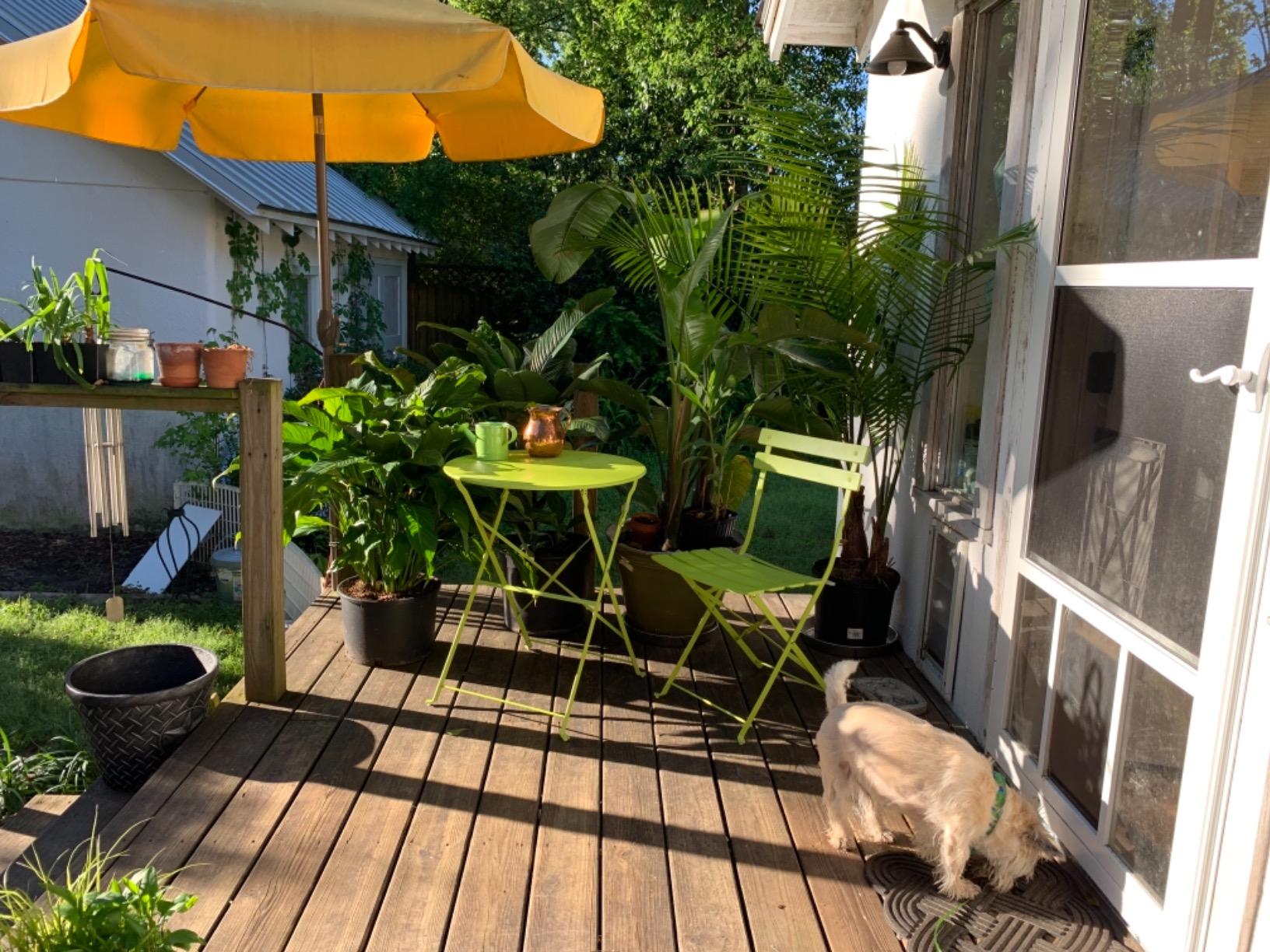 Grand Patio 3 Piece Folding Patio Bistro Set for Outdoor Balcony, Black | Steel Frame, Foldable Table and Chairs, for Balcony Garden Patio, Folding Outdoor Patio Furniture Sets customer photo 1
