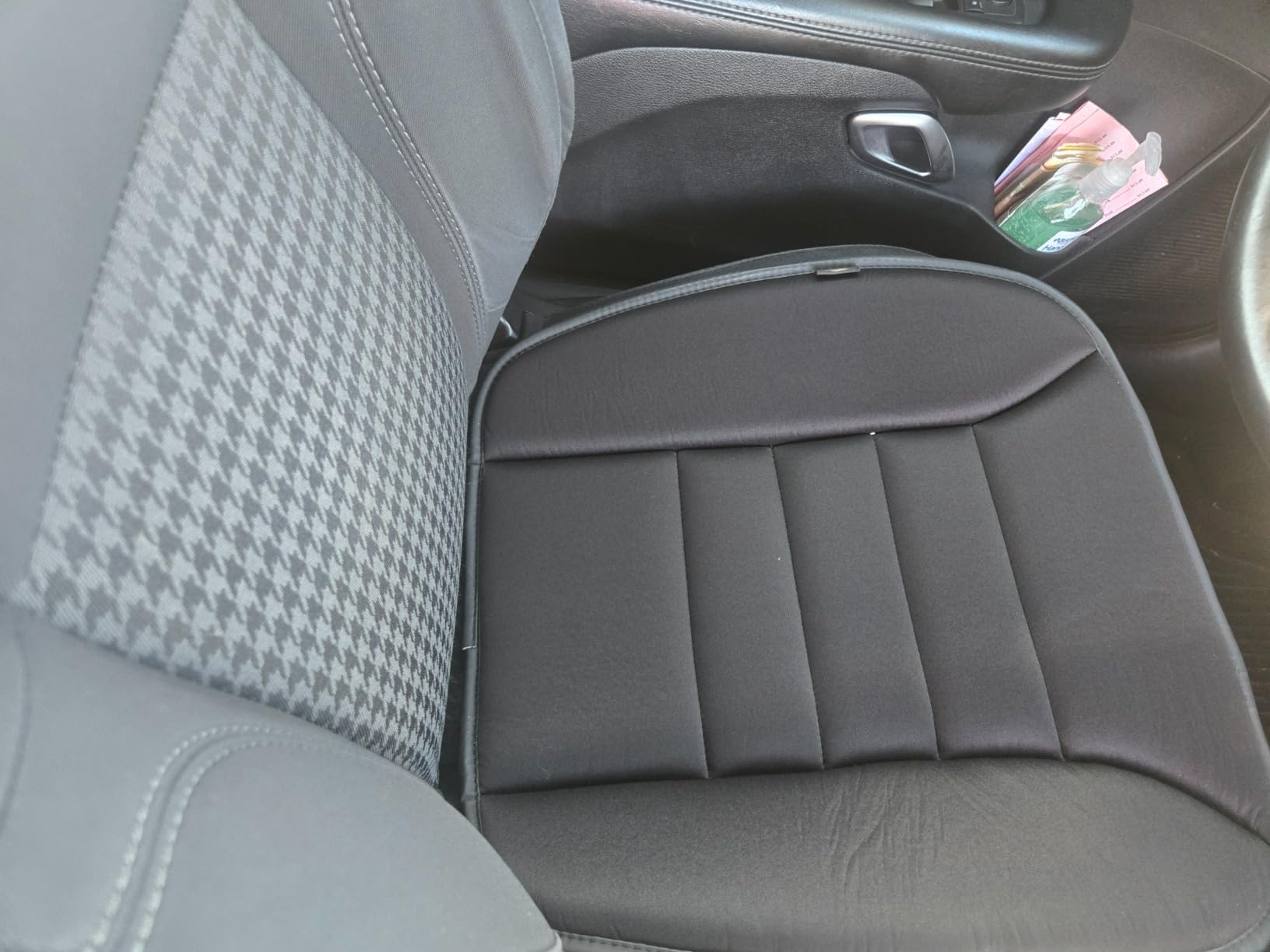 kingphenix Memory Foam Car Seat Cushion for Driver and Office Chair Comfort | 1.2-Inch-Thick Memory Foam Seat Pad, Soft, Breathable Fabric, Non-Slip Silicone Bottom for Long Drives and Office Use, Black customer photo 2