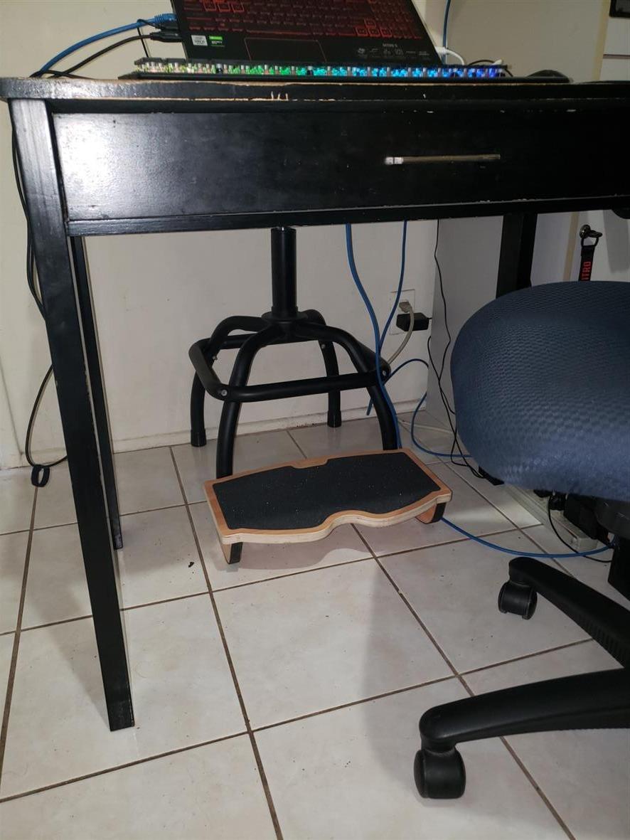 StrongTek Under Desk Footrest, Wooden Rocking Foot Rest, 350lbs, Non-Slip | Standing Desk Use, Ergonomic Foot Stool for Enhanced Circulation, Wide Rocker Balance Board, No Assembly for Office Home customer photo 2