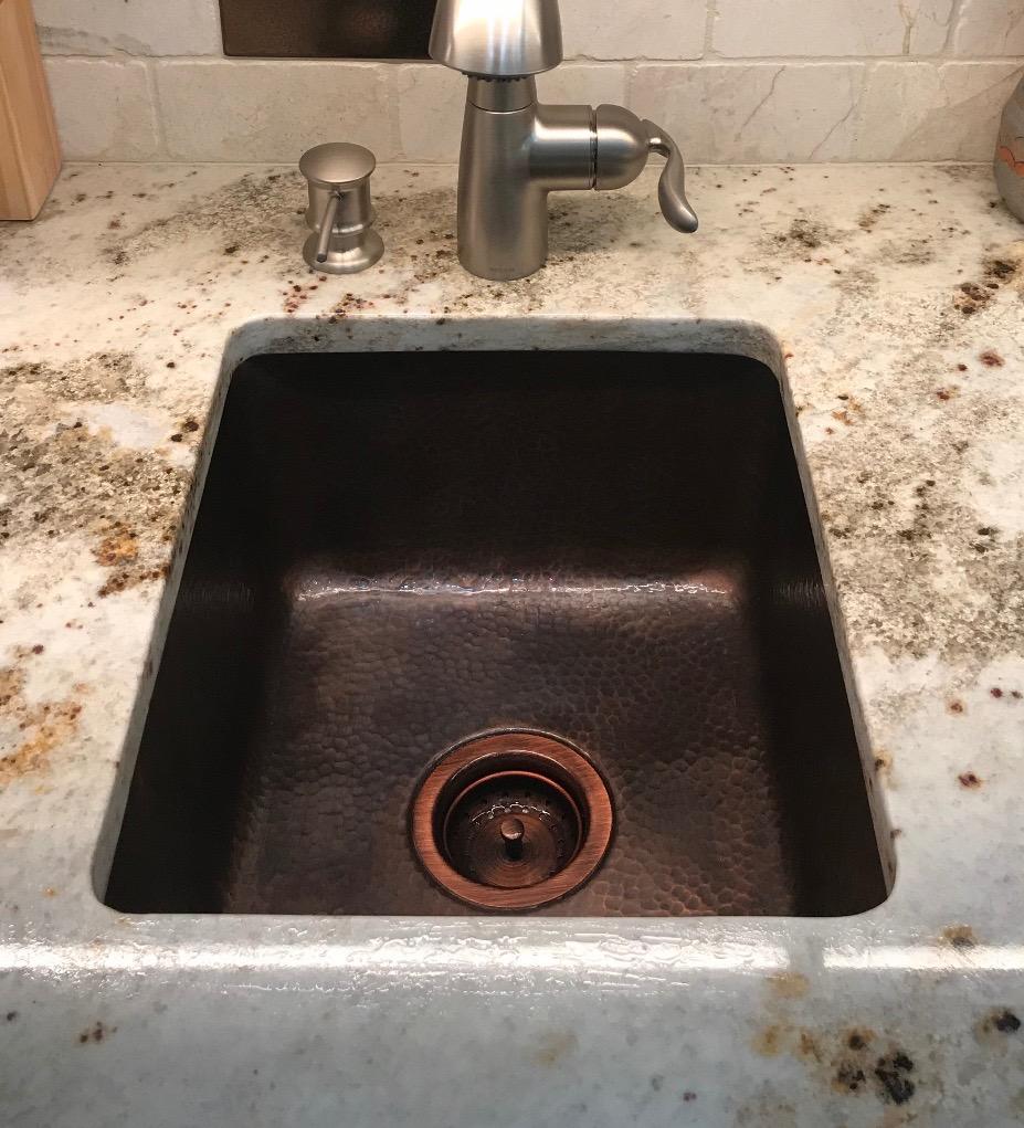 Monarch Abode Kitchen & Bar Sink - 17-inch Highball Dual Mount Drop in Kitchen Sink, Hand Hammered Pure Copper Sinks, Drop in Bar Sinks or Undermount, Deep Single Rectangular Bowl customer photo 2