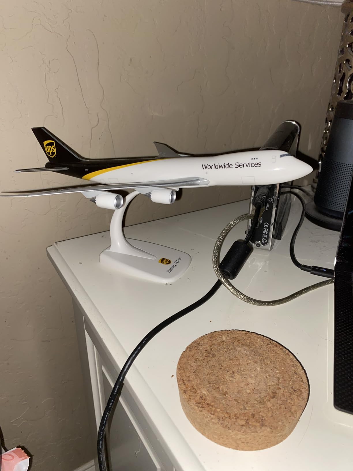 SnapFit Airplane Model UPS Boeing 747-8F | scale 1:250, detailed plastic aircraft with display stand, authentic design, collectible model planes for adults ages 14+ customer photo 1
