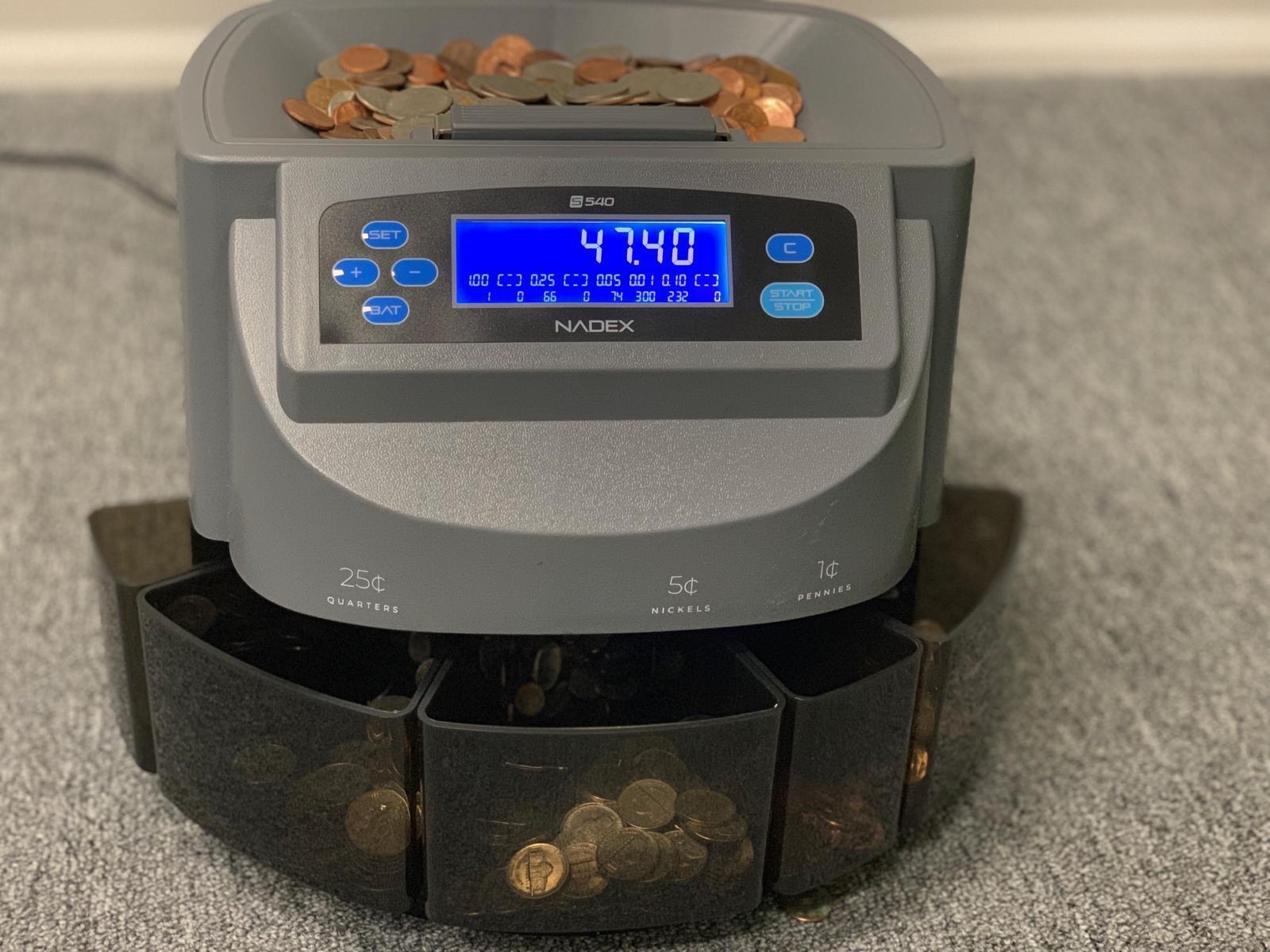 Nadex S540 Pro | Coin Counter, Sorter, and Wrapper | Sorts up to 300 Coins Per Minute | Comes with 48 Preformed Wrappers (Gray) customer photo 1