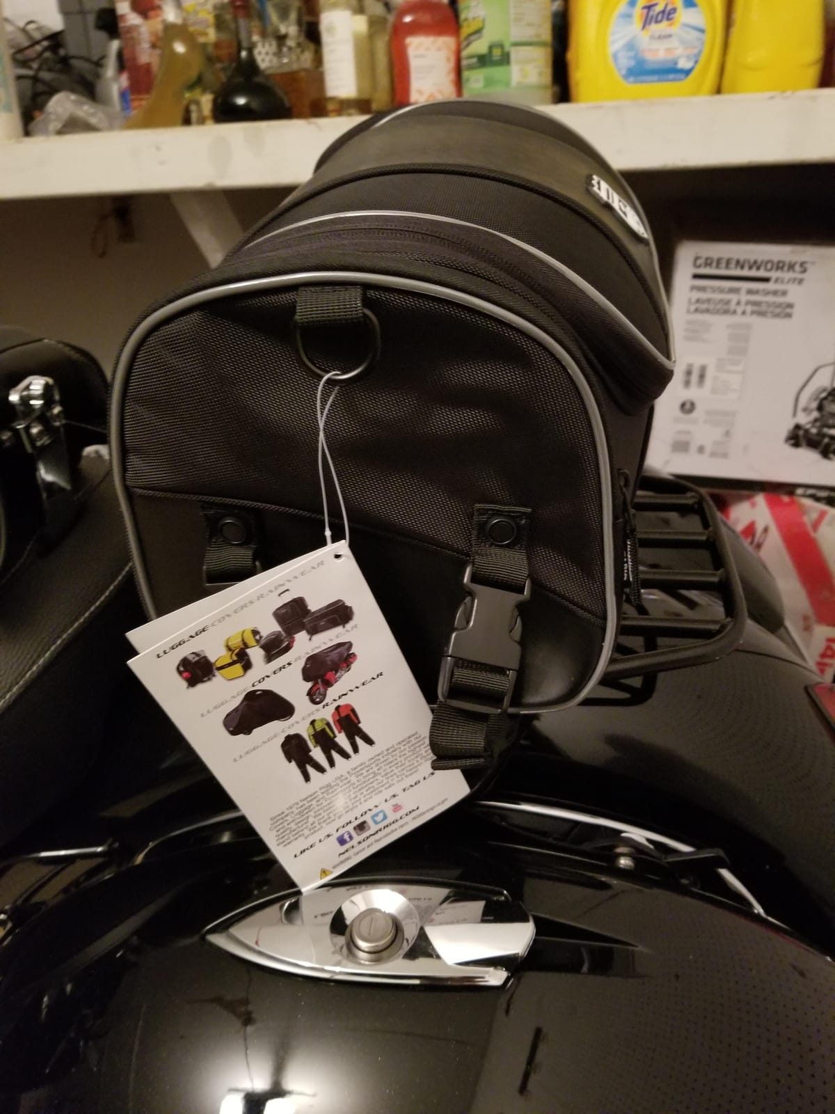 Nelson-Rigg Route 1 Day Trip Backrest/Sissy Bar Rack Bag; Fits Harley Davidson, Indian, Yamaha & Suzuki Motorcycles customer photo 1