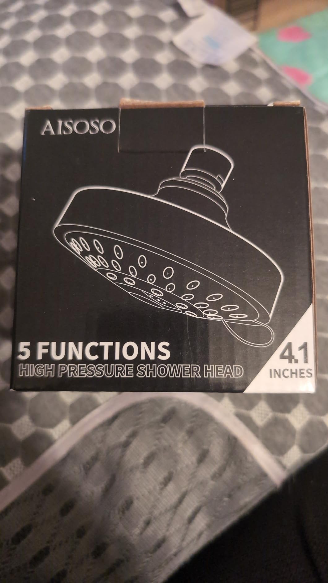 AISOSO High Pressure Rain Shower Head 5 Modes Showerhead 4.1 Inch Chrome | Low Water Pressure Compatible, Powerful Spray Fixed Showerhead for a Relaxing Indoor & Outdoor Shower customer photo 1
