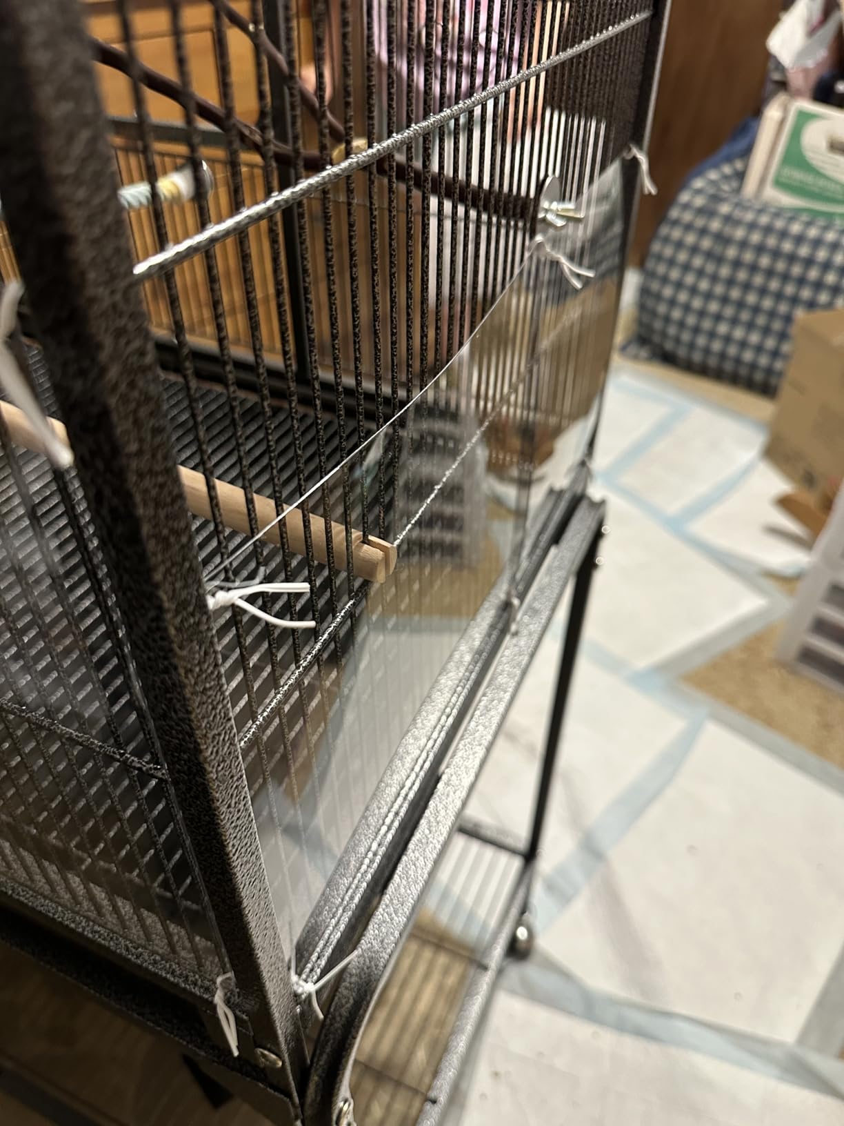 Yaheetech 63-Inch Wrought Iron Rolling Large Bird Cage for African Grey Small Quaker Amazon Parrots Canary Bird Flight Cage customer photo 2