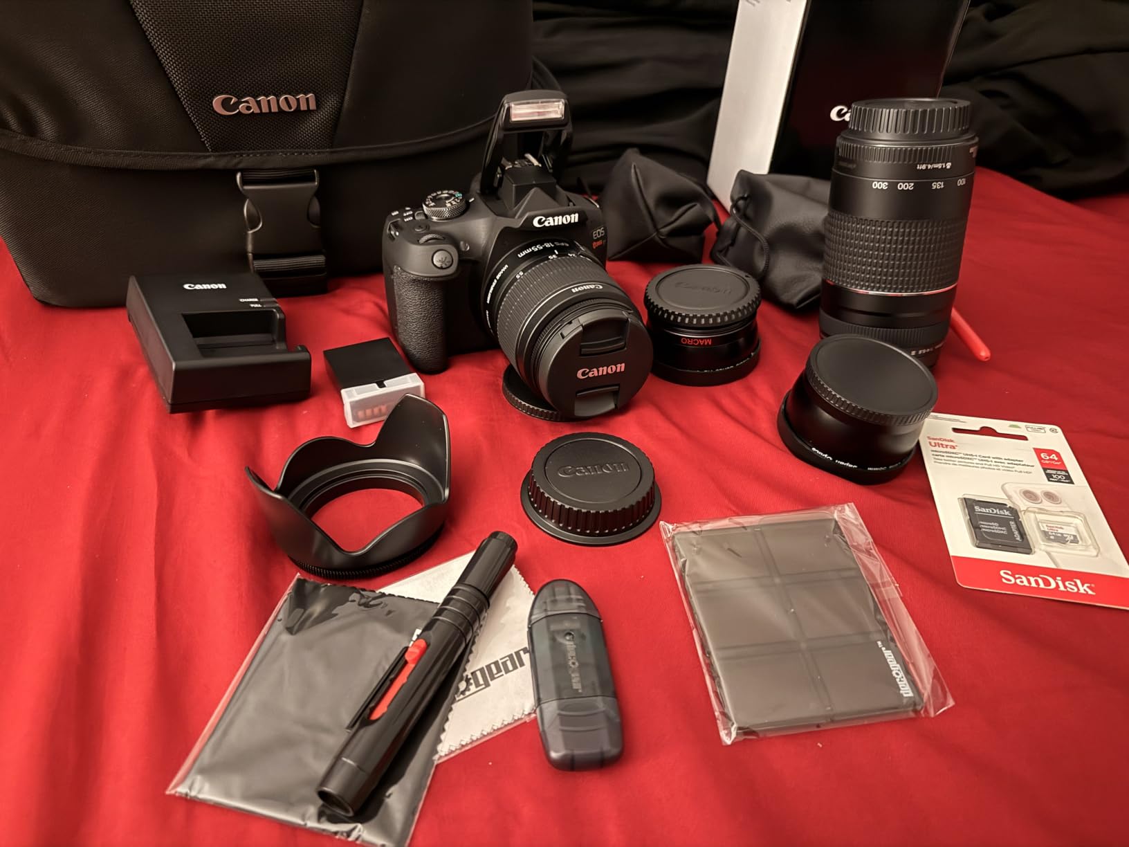 Canon EOS Rebel T7 DSLR Camera with EF 18-55mm and 75-300mm Double Zoom Kit Bundle with 500mm Preset Telephoto Lens, Camera Bag, 64GB Memory Card, Photography Pro Guidebook and Accessories (13 Items) customer photo 2