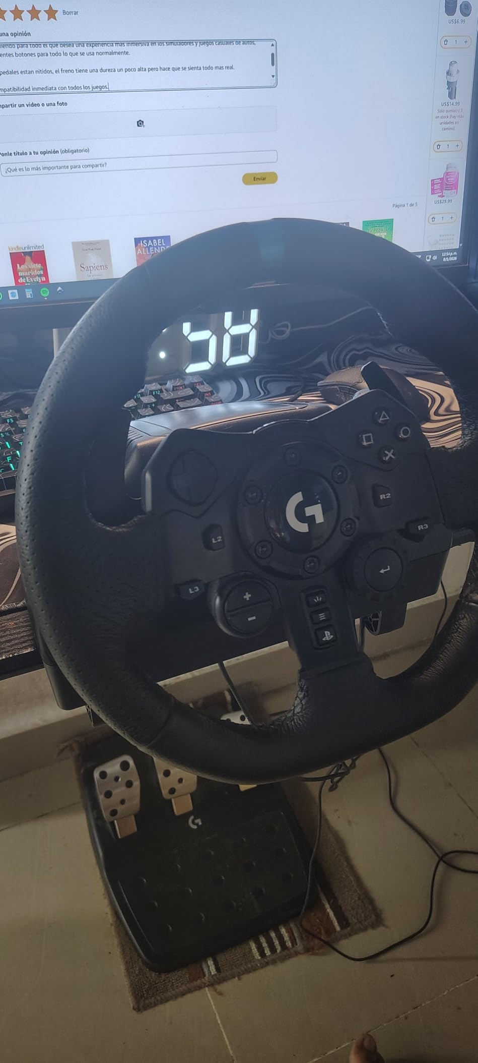 Logitech G923 Racing Wheel and Pedals for Xbox X|S, Xbox One and PC Featuring TRUEFORCE up to 1000 Hz Force Feedback, Responsive Pedal, Dual Clutch Launch Control, and Genuine Leather Wheel Cover customer photo 2