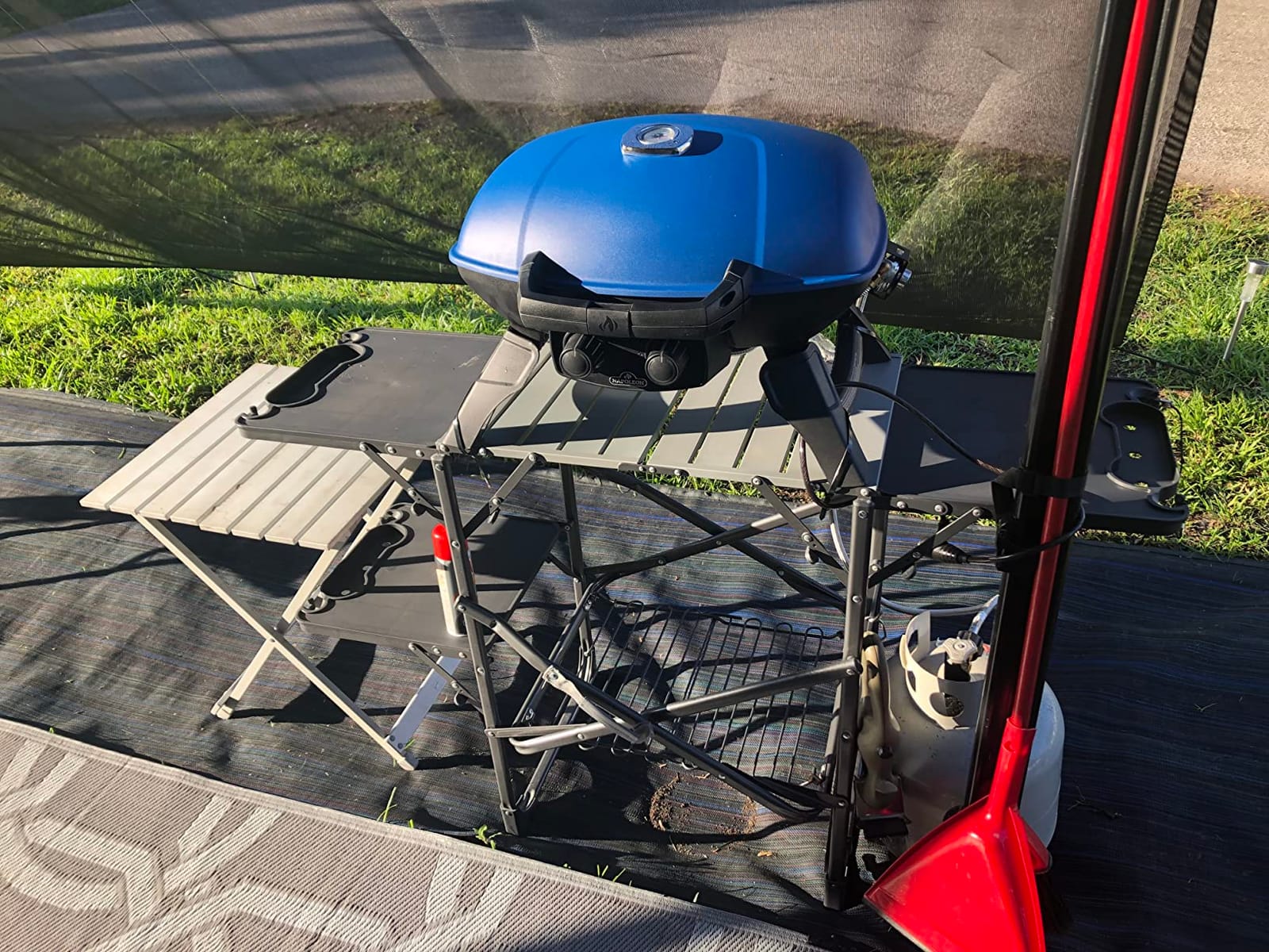 Napoleon TravelQ 285 Portable Propane Grill - 2 Burners | Blue Lid, Portable BBQ, Tailgating, Camping, and Small Outdoor Spaces, folding legs, Locking Handles customer photo 1