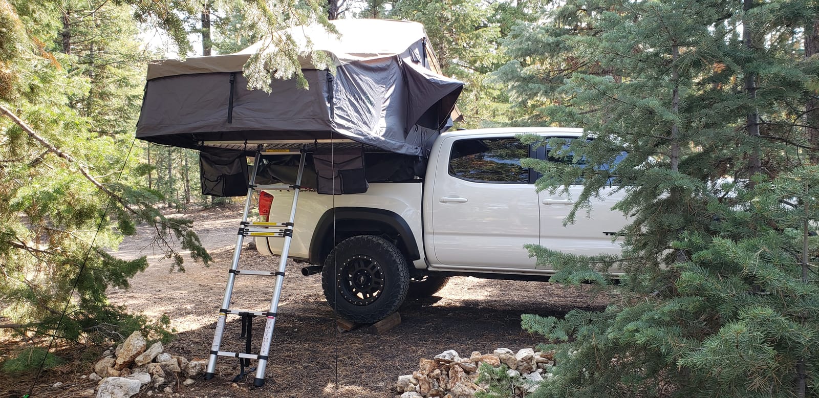 Overland Vehicle Systems HD Nomadic 3 Extended Soft Shell Roof Top Tent - Dark Gray Base with Green Rain Fly & Black 1000G PVC Travel Cover customer photo 1