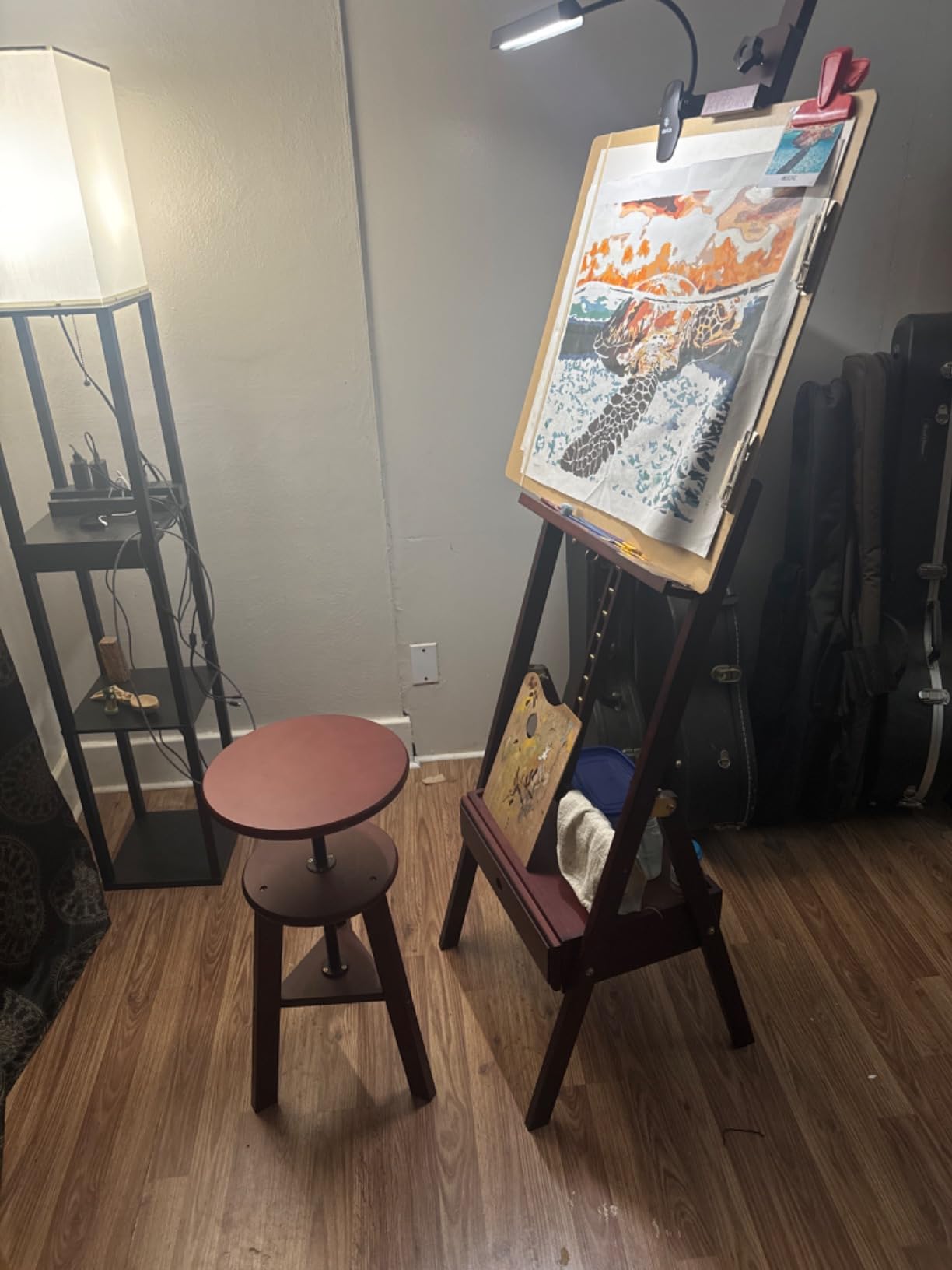 MEEDEN Artist Wooden Drafting Stool: Adjustable Height Art Stool for Studio | Up to 220 Lbs, German Beech Wood Drafting Chair, Perfect for Artists Studio, Home Use, Kitchen, Bar Stool, Natural customer photo 1