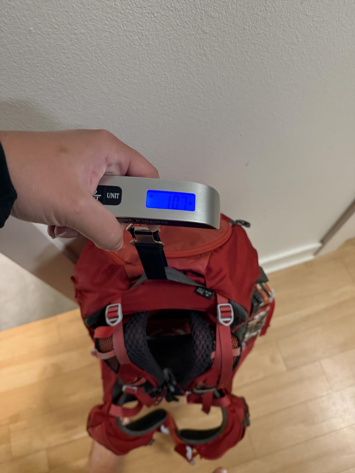 Digital Luggage Scale - Portable Hanging Suitcase Weight Scale for Travel, 110 lb Capacity, Backlit LCD Display, Prevents Airport Overweight Fees, Battery Included customer photo 2