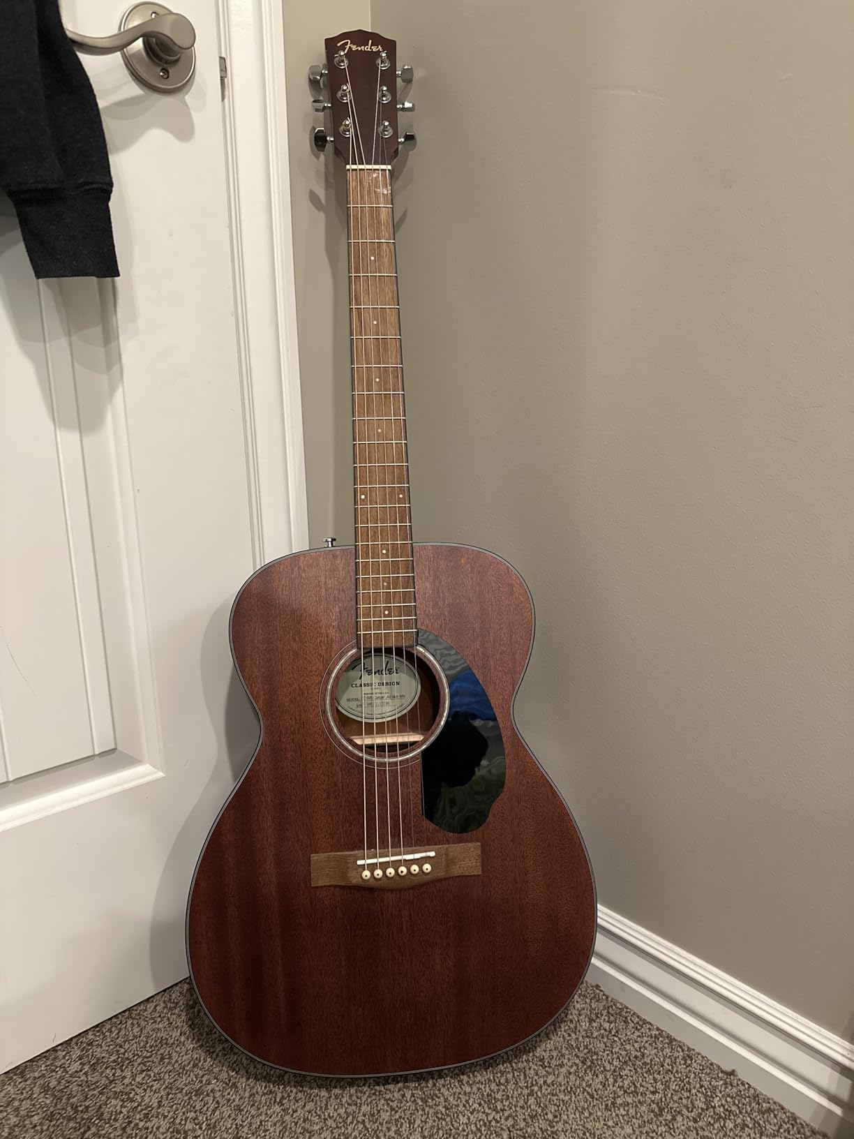 Fender CC-60S All-Mahogany Concert Acoustic Guitar, Natural | Beginner acoustic guitar, all-mahogany body, warm tone, concert size, easy playability customer photo 1