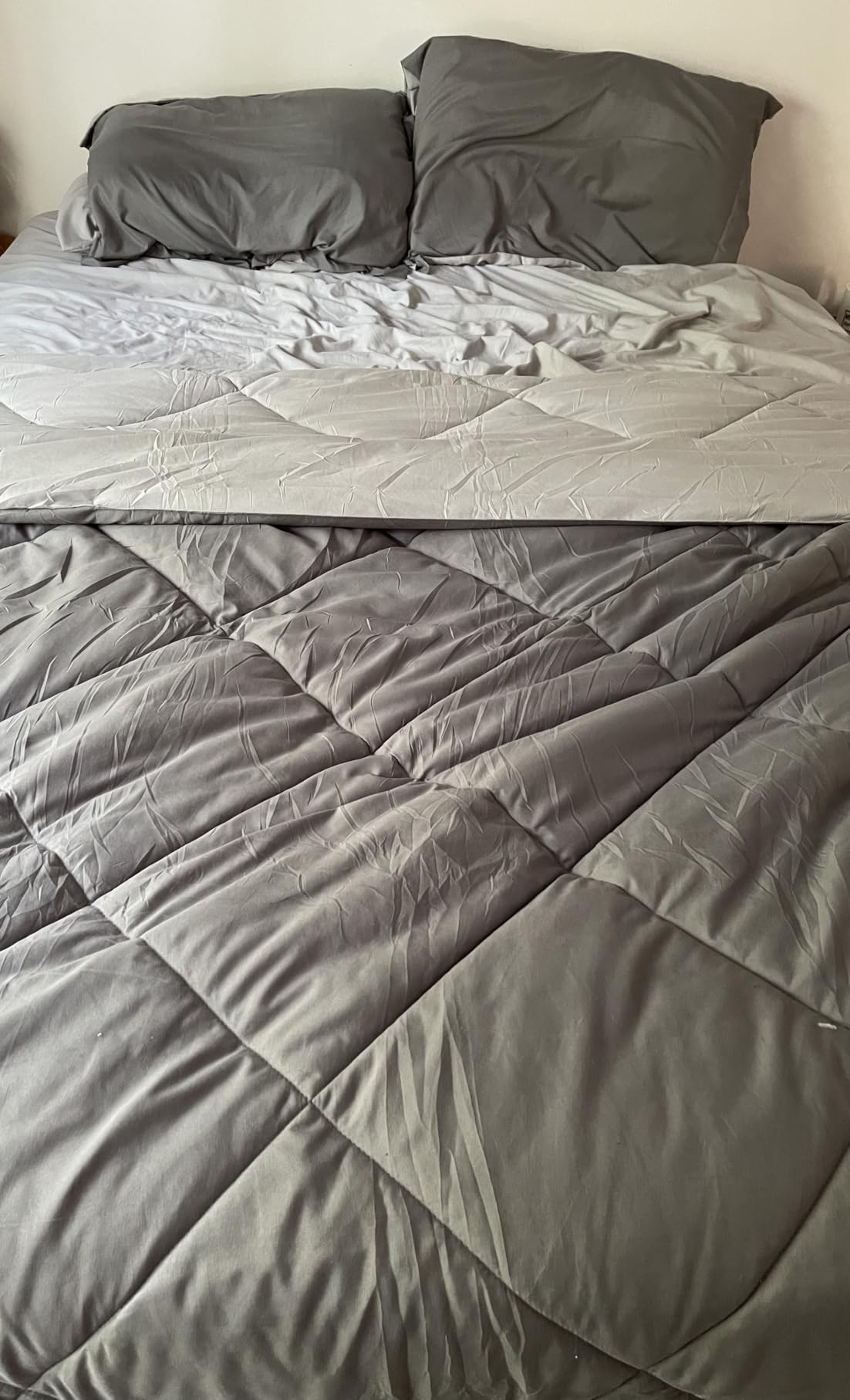 Bedsure Queen Bed in a Bag Reversible Bed Set 7 Pieces Grey/Light Grey | All seasons, reversible, soft, lightweight, with sheets, bedding set, machine-washable, OEKO-TEX Certified customer photo 1