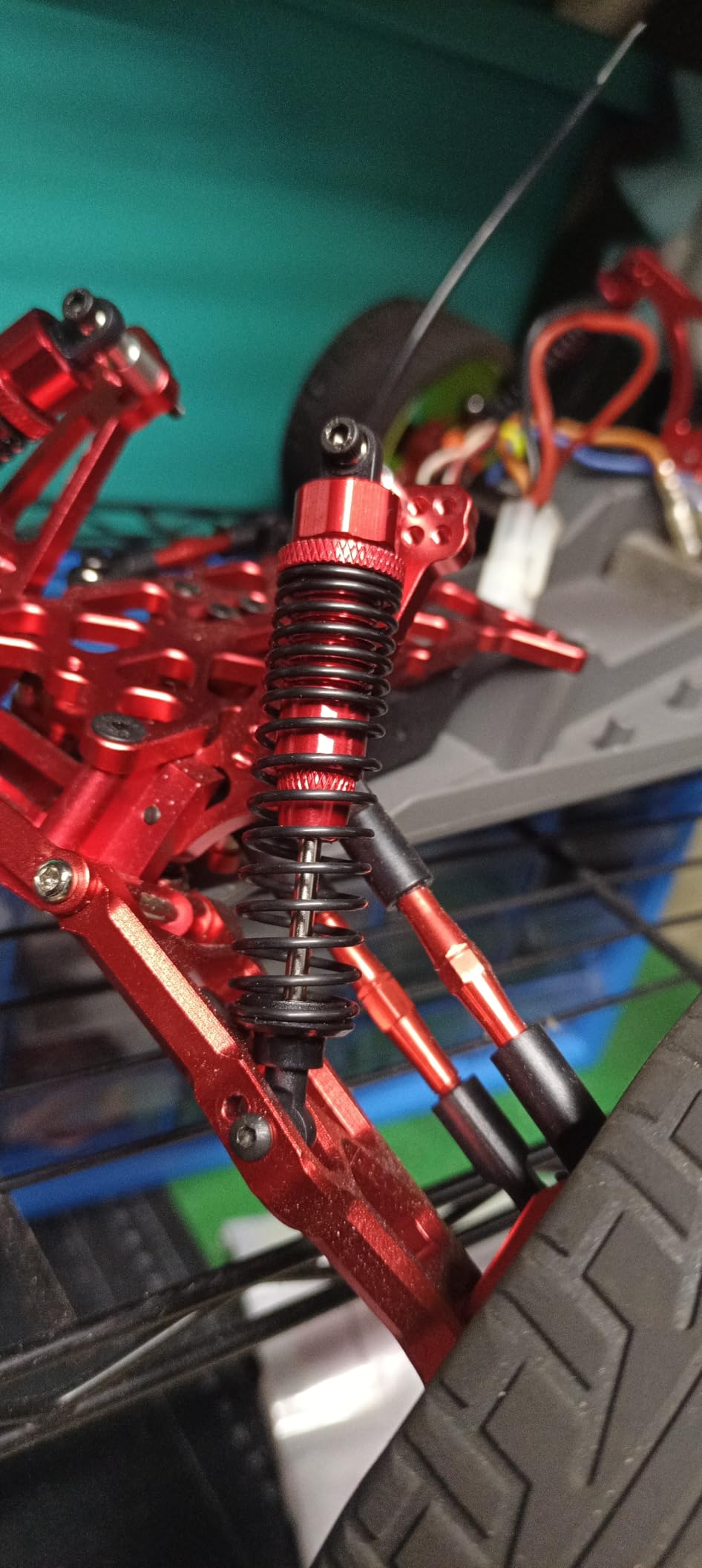 4PCS Front Rear Shock Absorber,98mm Adjustable Assembled RC Damper Suspension Aluminum for RC Cars 1/10 Redcat HSP 94166 94106 94107 94155 94170 Buggy Truck Crawler Upgraded Hop-up Parts customer photo 2