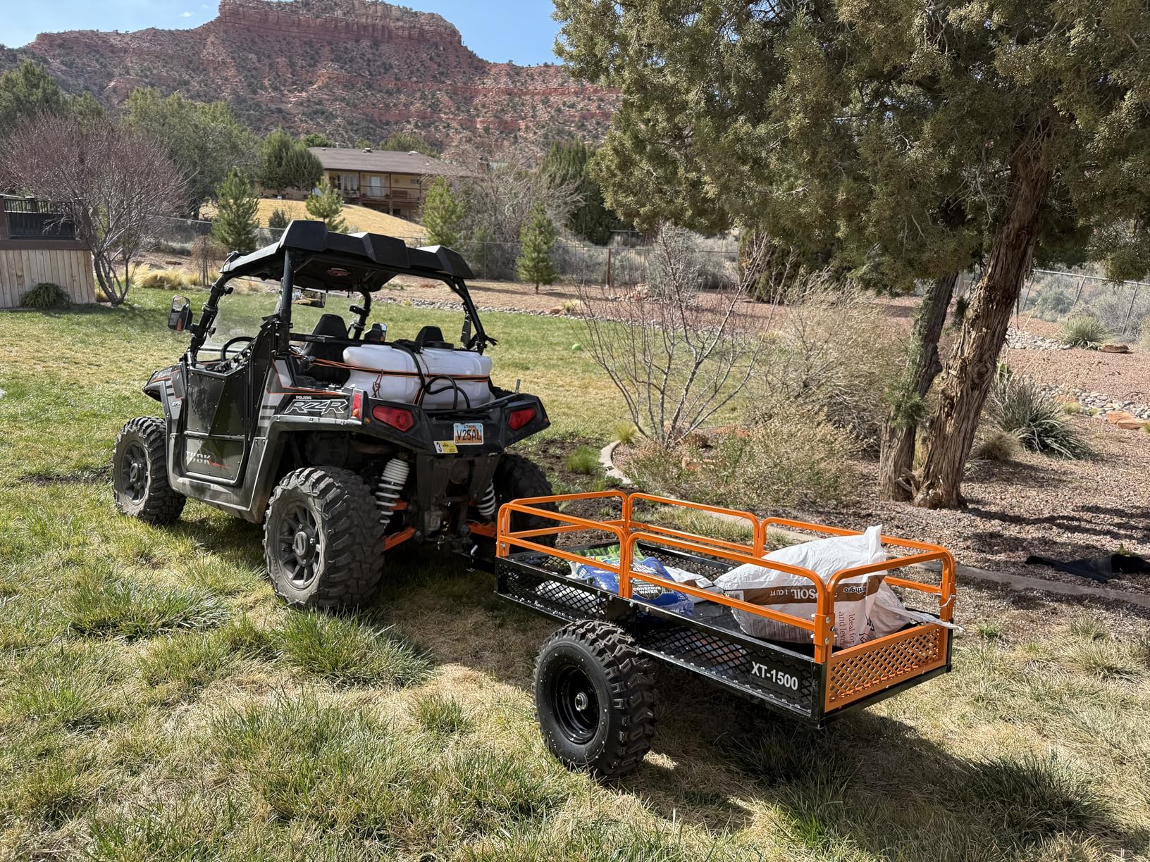 Impact IMPLEMENTS 1500lb ATV/UTV/Tractor Trailer with Solid Steel Floor, Aggressive Tires, and Pivoting Tongue customer photo 1