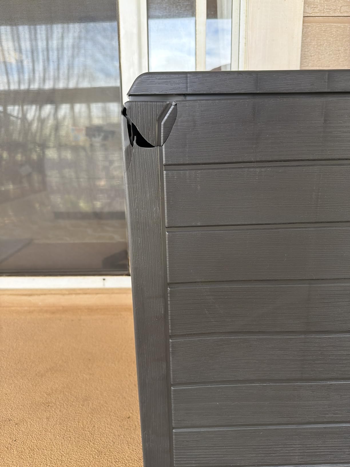 Keter Marvel Plus 71 Gallon Resin Deck Box-Organization and Storage for Patio Storage Box Outdoor Cushions, Throw Pillows, Garden Tools and Pool Accessories, Dark Grey | Grey, Resin, Compact, Weatherproof, Lockable, Durable, Easy Assembly, Organization, Patio Cushions Storage customer photo 1