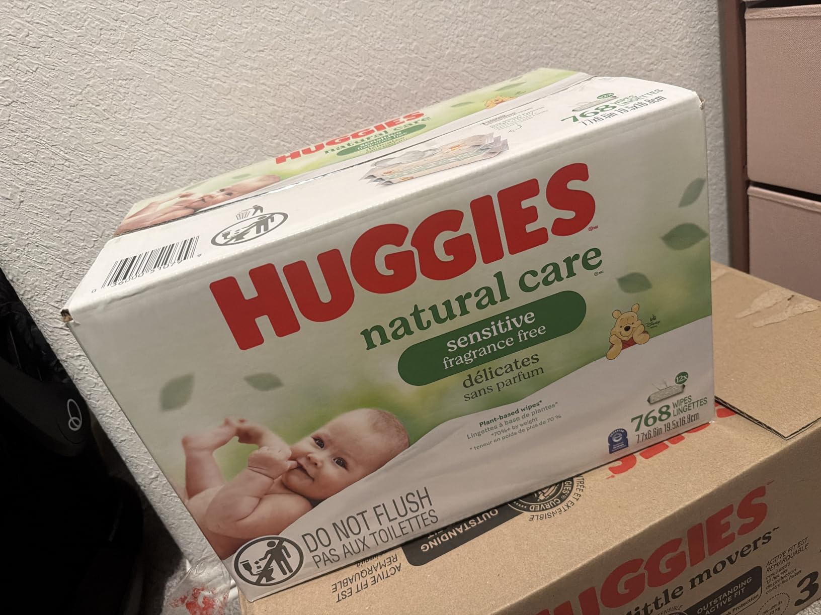 Huggies Natural Care Sensitive Baby Wipes, Unscented, Hypoallergenic, 99% Purified Water, 12 Flip-Top Packs (768 Wipes Total), Packaging May Vary customer photo 2
