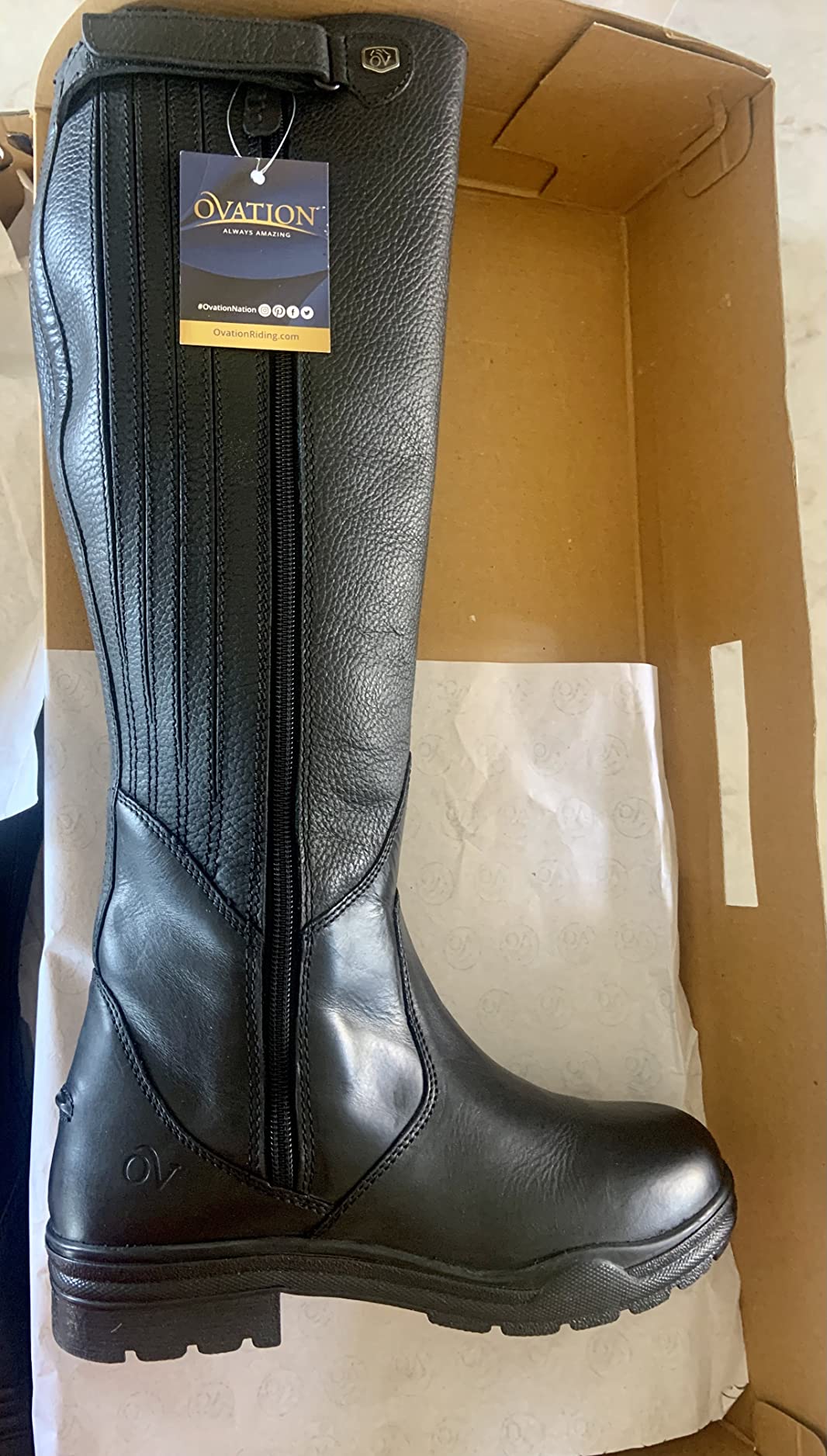Ovation Women's Moorland II Highrider Tall Riding Boot - Full-Grain Leather Waterproof Breathable Side-Zip Equestrian Boots customer photo 1