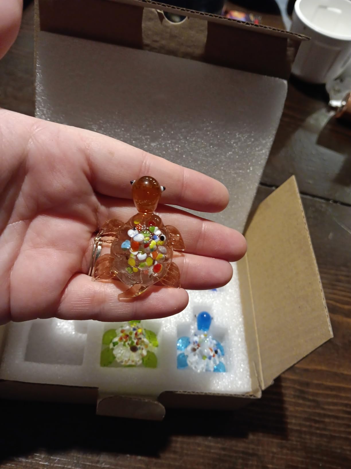 6 Pcs Hand Blown Glass Sea Turtle Crystal Figurines Home Decor customer photo 1